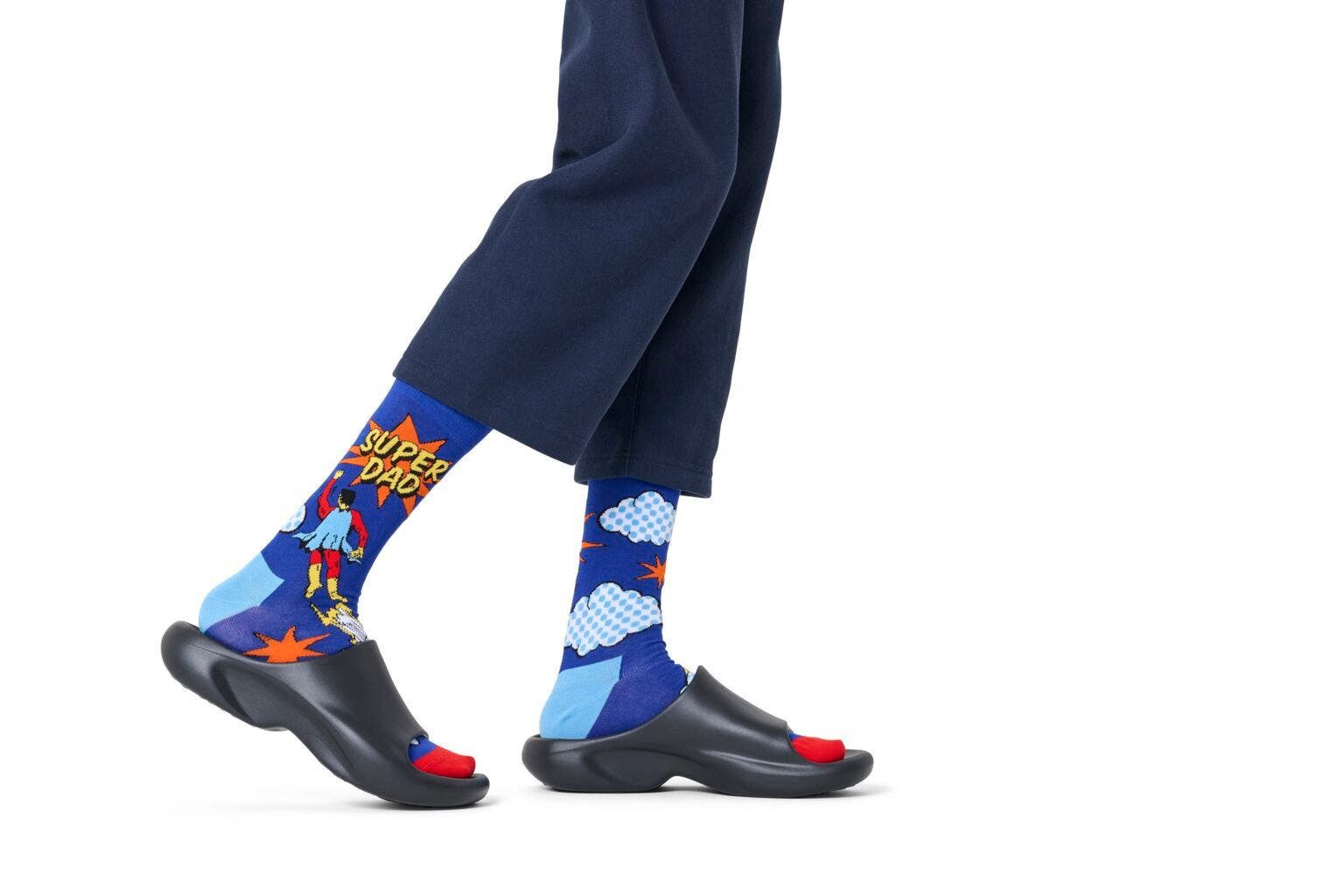 Happy Socks Socken Tagessocke Crew Flying Super Dad blau - 1 Paar günstig online kaufen