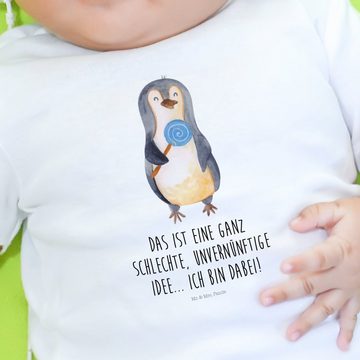 Mr. & Mrs. Panda Strampler Pinguin Lolli - Weiß - Geschenk, Langarm, Jungen, Longsleeve, Mädchen (1-tlg)