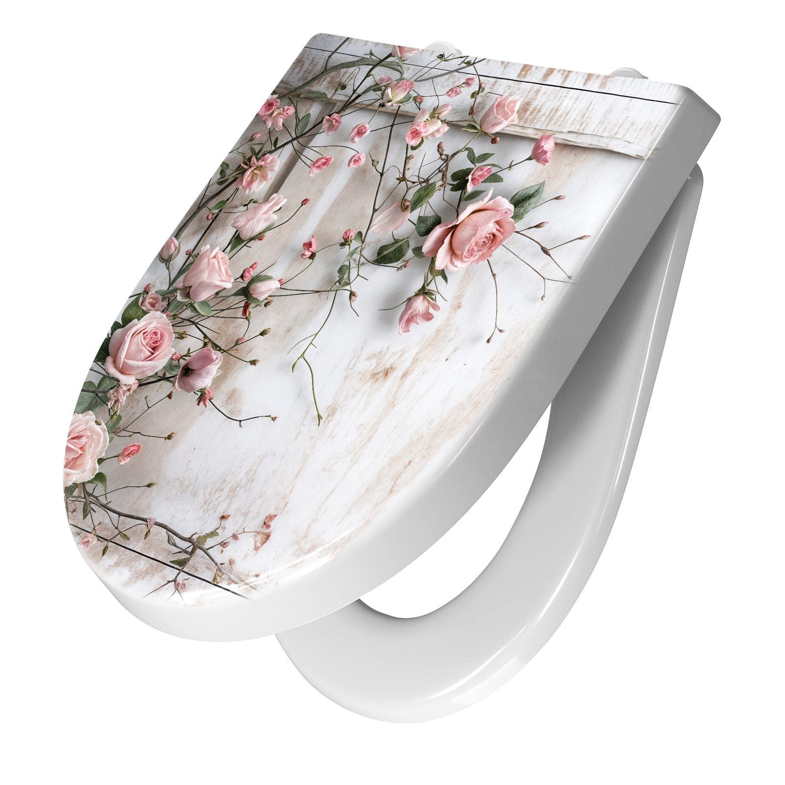 Primedeco WC-Sitz mit Absenkautomatik Motiv Rosenblüten günstig online kaufen