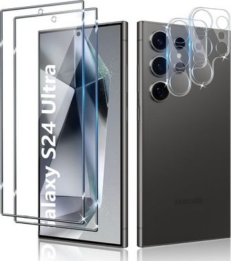 MSM 4in1 Schutzglas für Samsung Galaxy S24 Ultra Panzerfolie Klar, Displayschutzglas