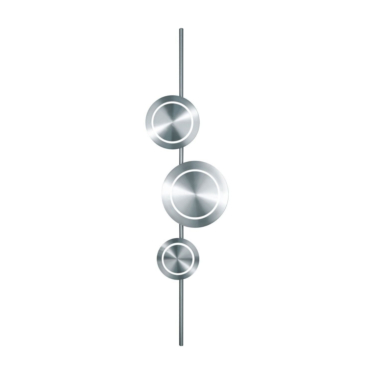 Licht-Erlebnisse Wandleuchte BRAUBIRN, LED fest integriert, Warmweiß, Nickel Aluminium dimmbar 3 Stufen H:120 cm 18W 3000K 1008lm Wohnzimmer