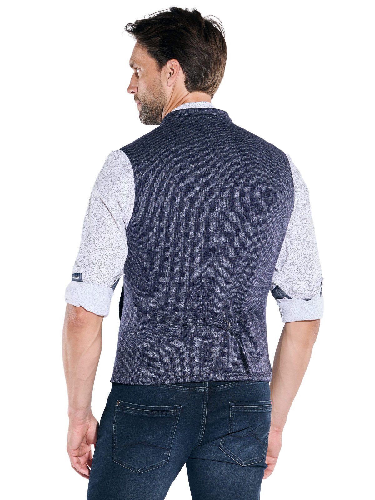 Engbers Anzugweste Herren Sakko-Weste gemustert, Saphirblau