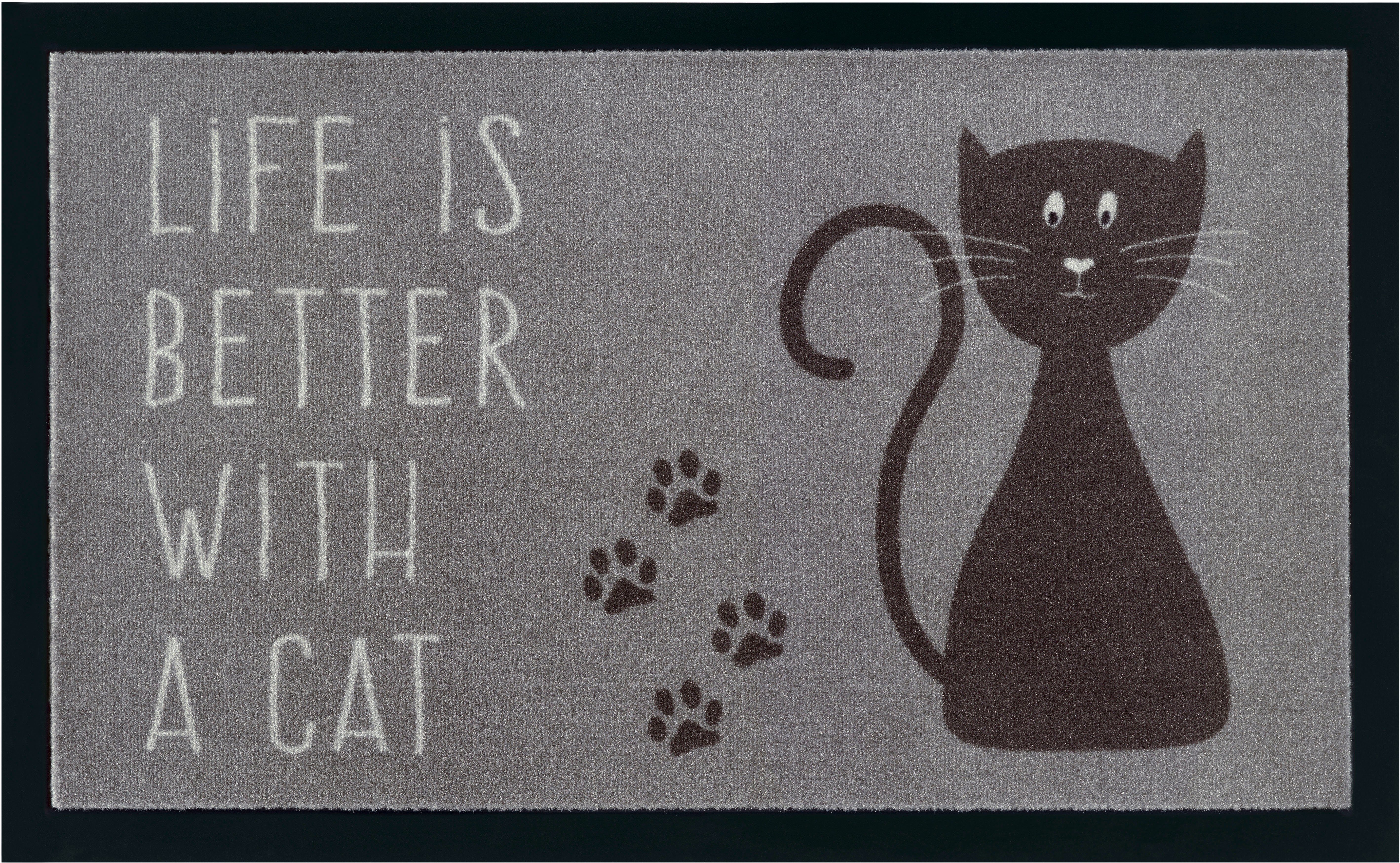 Fußmatte Katze, my home, Robust, rechteckig, Spruch, Pflegeleicht Rutschfest, Cat, 5 mm, mit Höhe: Tiermotiv