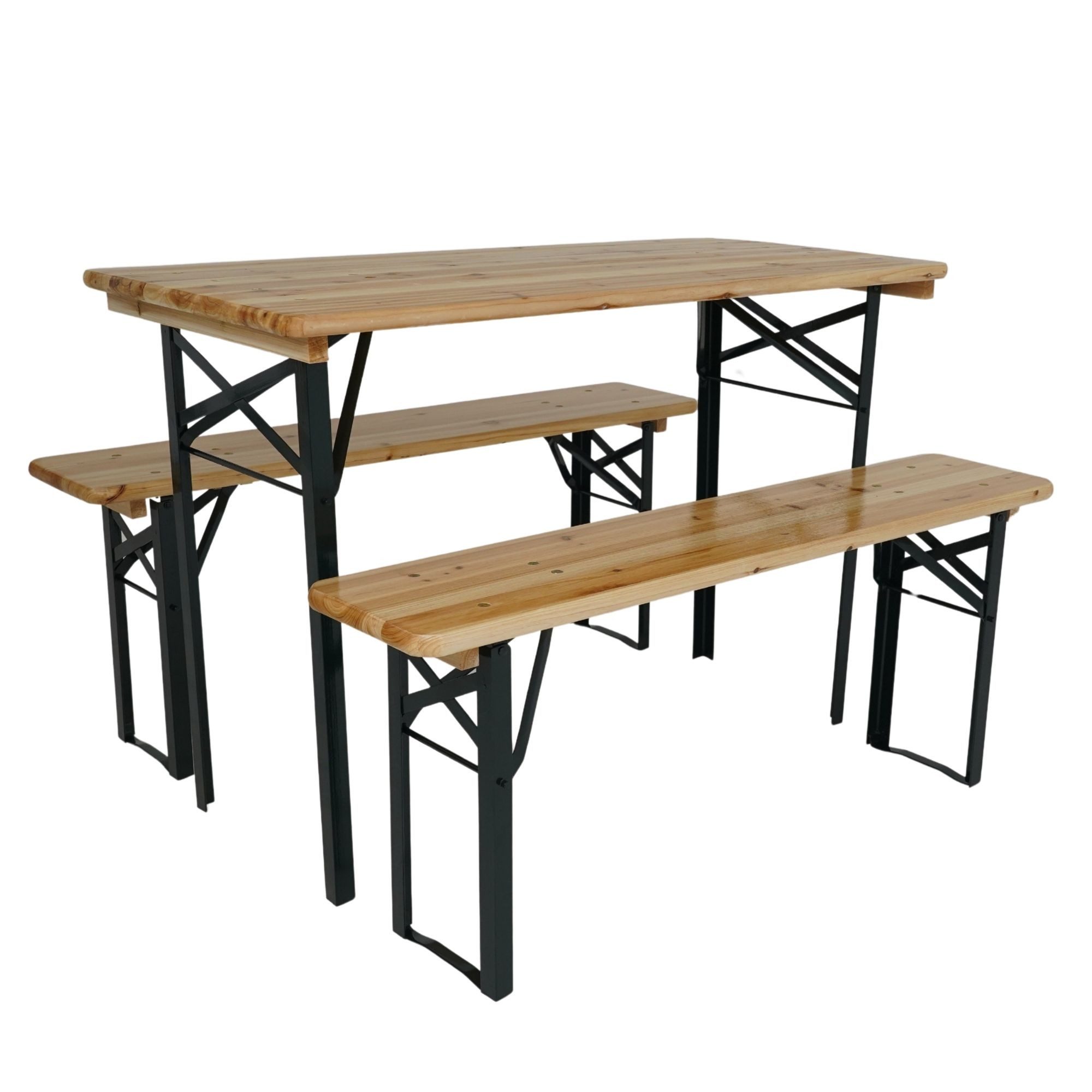 PROREGAL® Bierzeltgarnitur KINDERFEST für Kinder klappbar 1x Tisch & 2x Bierbank lackiertes Holz, (3-tlg)