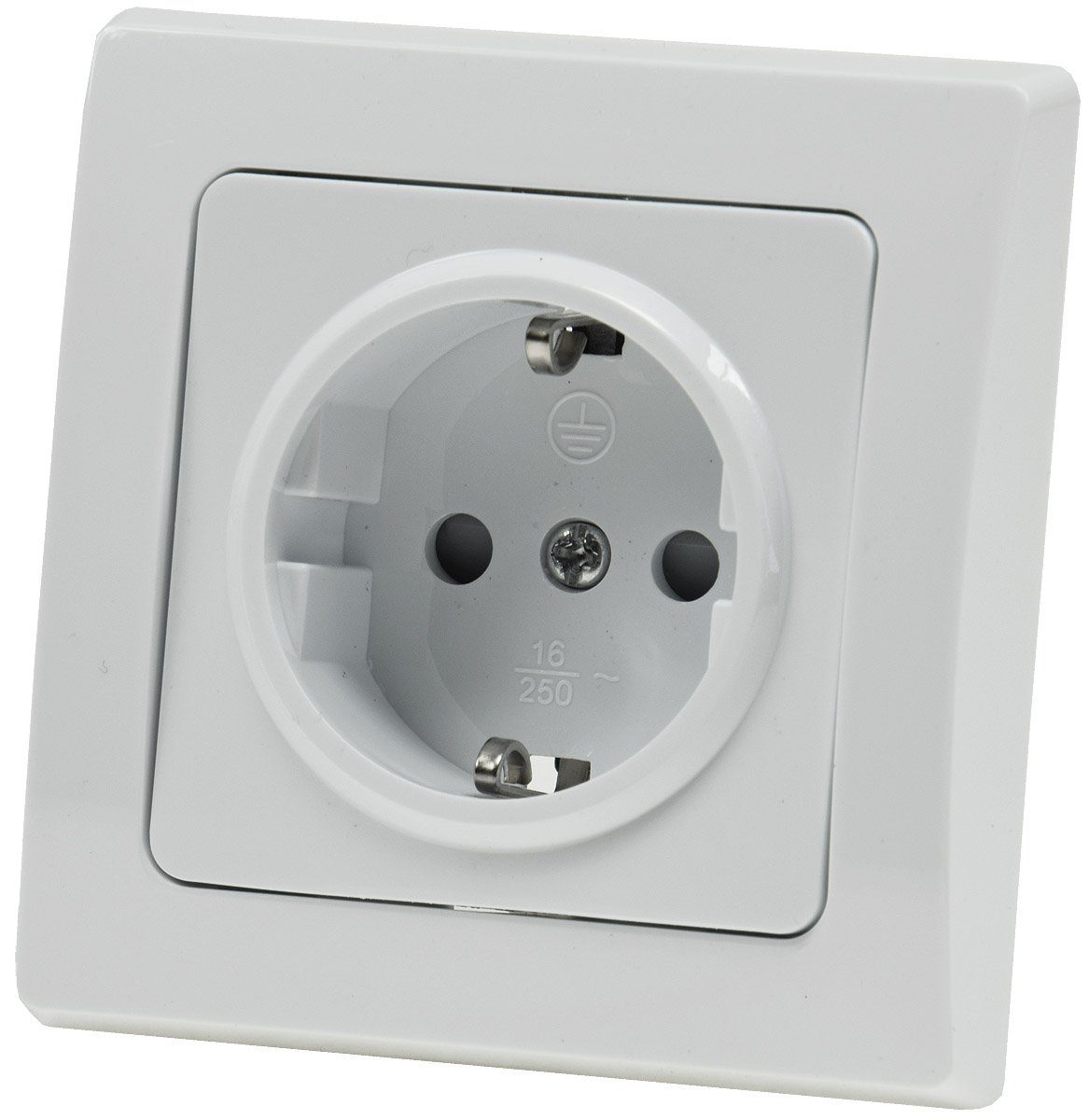 Schalter Schutzkontakt-Steckdose 230 V Unterputz Installation Weiß