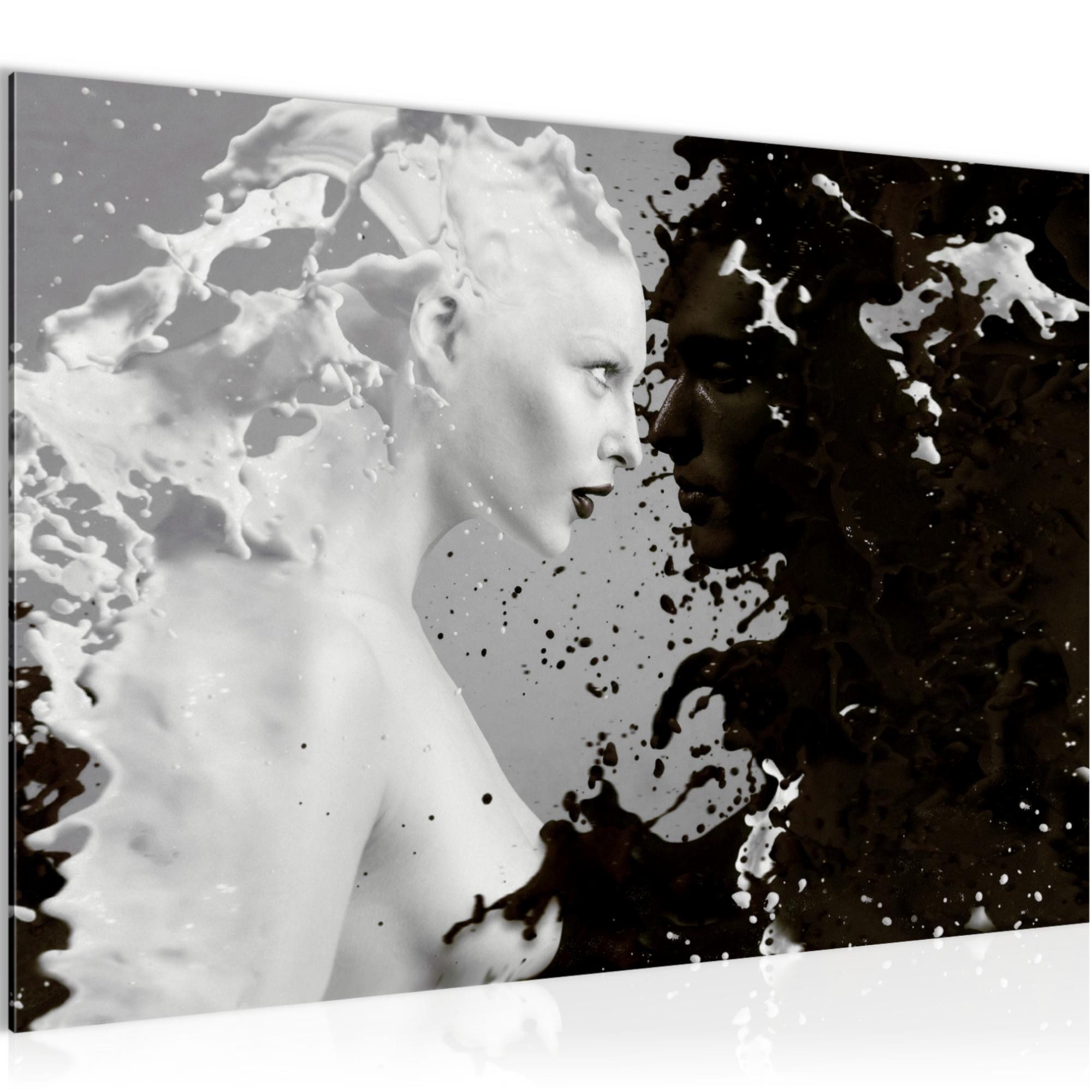 Runa Art Wandbild Abstrakt Milk & Coffee Modern Schlafzimmer Liebe Flur 301815a, 60L x 40B cm