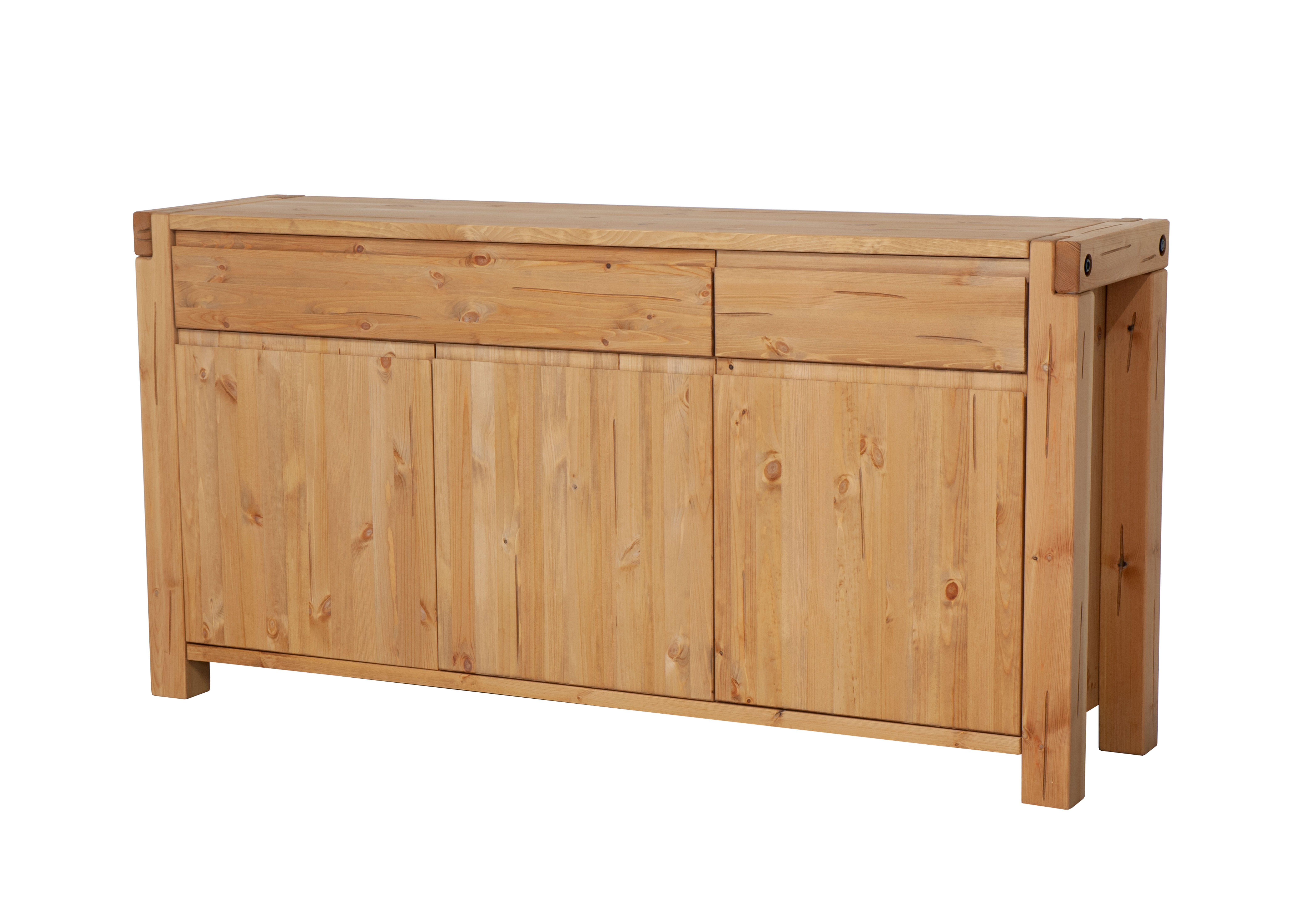 Woodroom Kommode Thun (Maße: 175 × 88 × 44 cm), Sideboard, Anrichte, massive Kiefer eichefarbig honig gebeizt & geölt