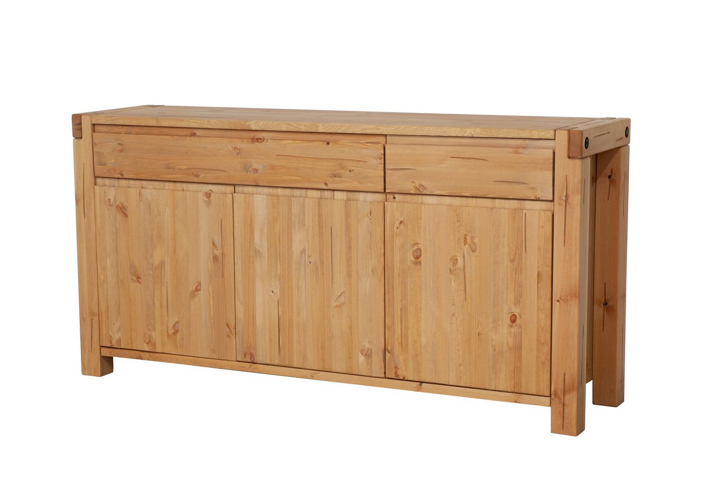 Woodroom Kommode Thun (Maße: 175 × 88 × 44 cm), Sideboard, Anrichte, massive Kiefer eichefarbig honig gebeizt & geölt