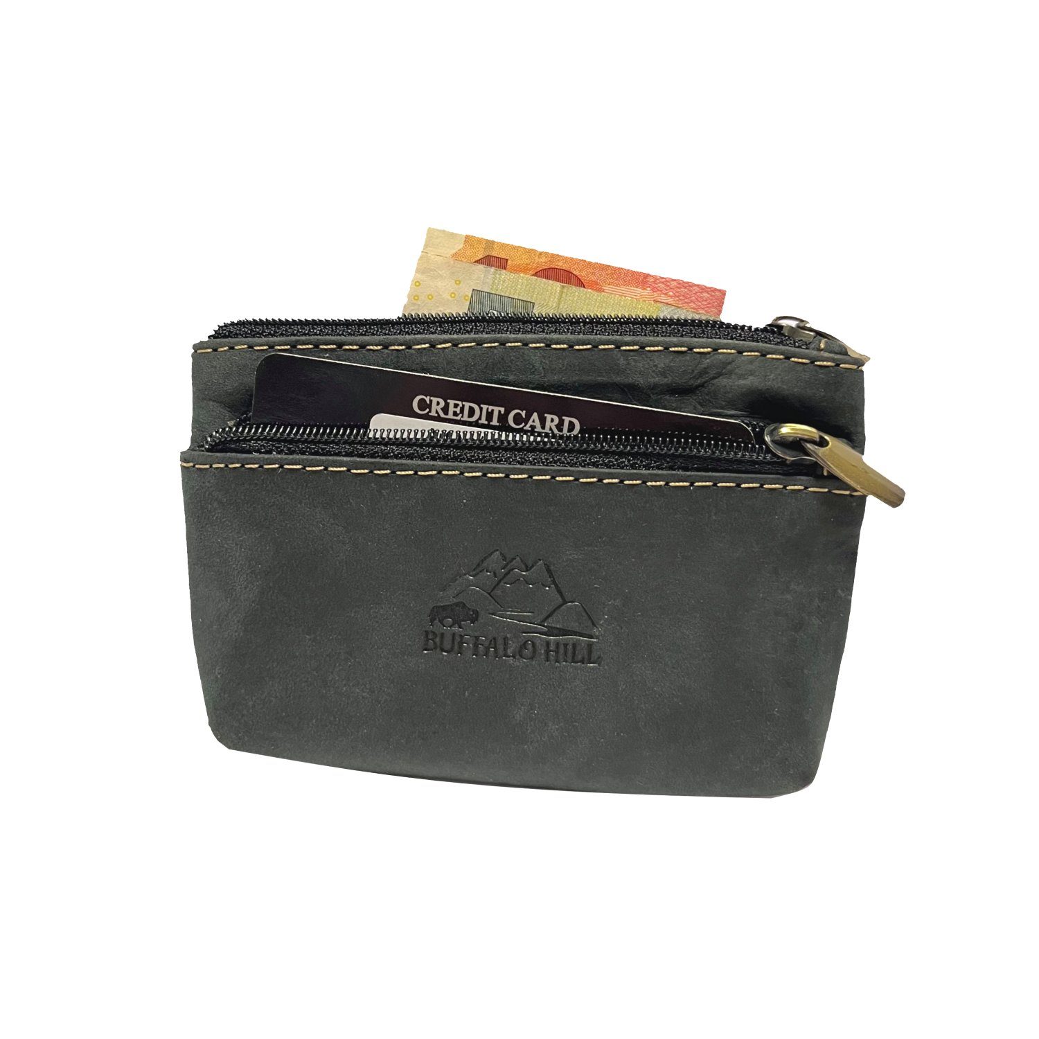 Buffalo Hill Schlüsseltasche Büffelleder Schlüsseletui, >2781< echt Leder Schlüsselbörse, mit zwei Ketten und Schlüsselringen