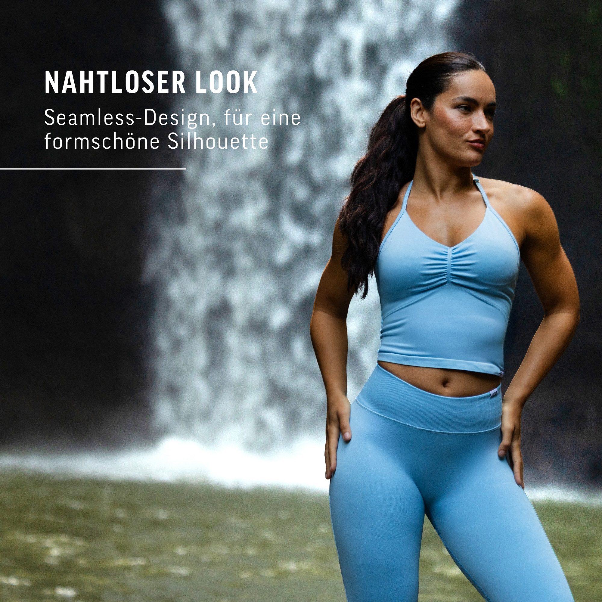 Smilodox Tanktop Malena, Crop Neckholder Sporttop, Ringdetails, Rückenfrei Tanktop nahtlos figurbetont, Sport Freizeit Yoga stylische Looks