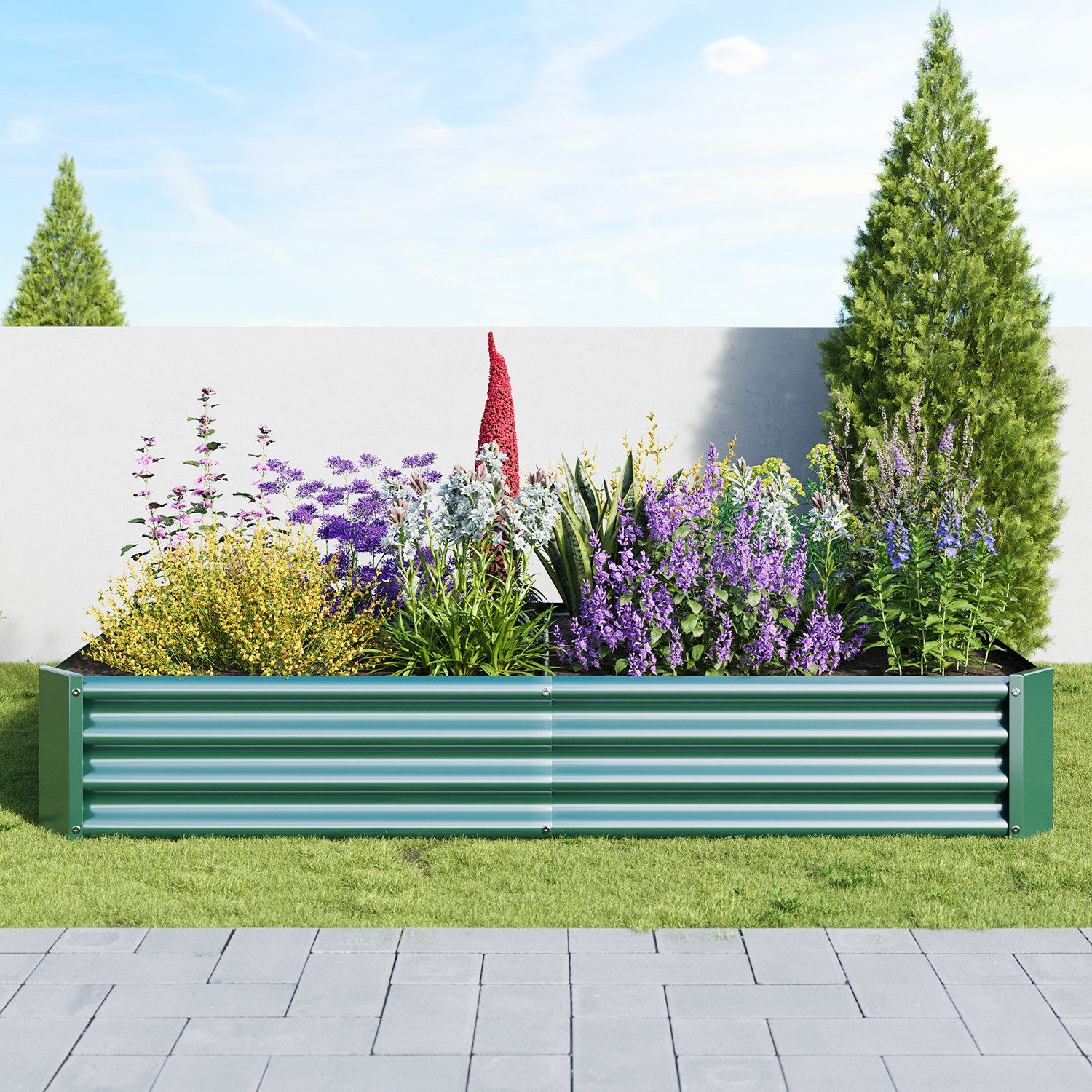 HOMERECOMMEND Hochbeet Quadratische Metall-Anbaukasten, Gartenbett (1 St), geeignet für den Anbau von Gemüse, Obst, Kräuter usw.