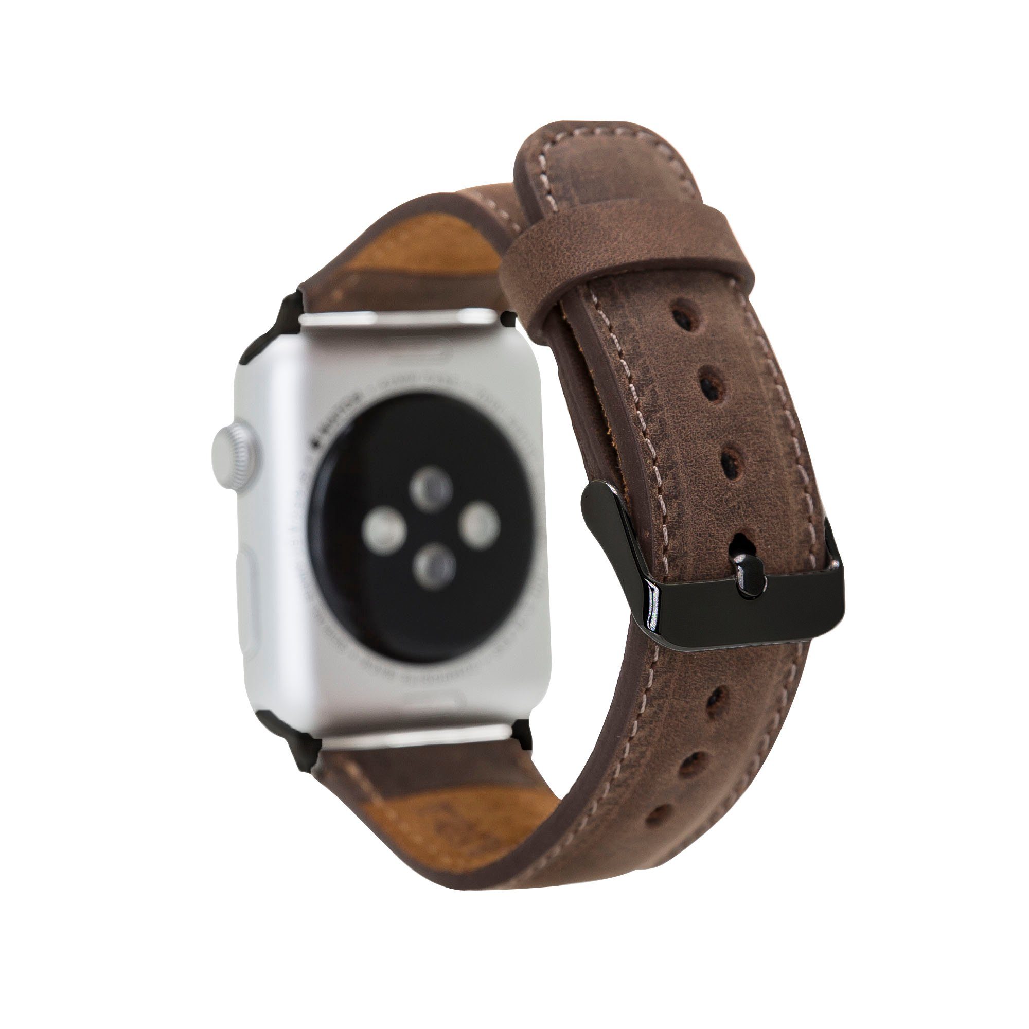 Renna Leather Uhrenarmband Apple Watch Band für Series Ultra/9/8/7SE/6-1 Echtleder Ersatzarmband Braun Matt