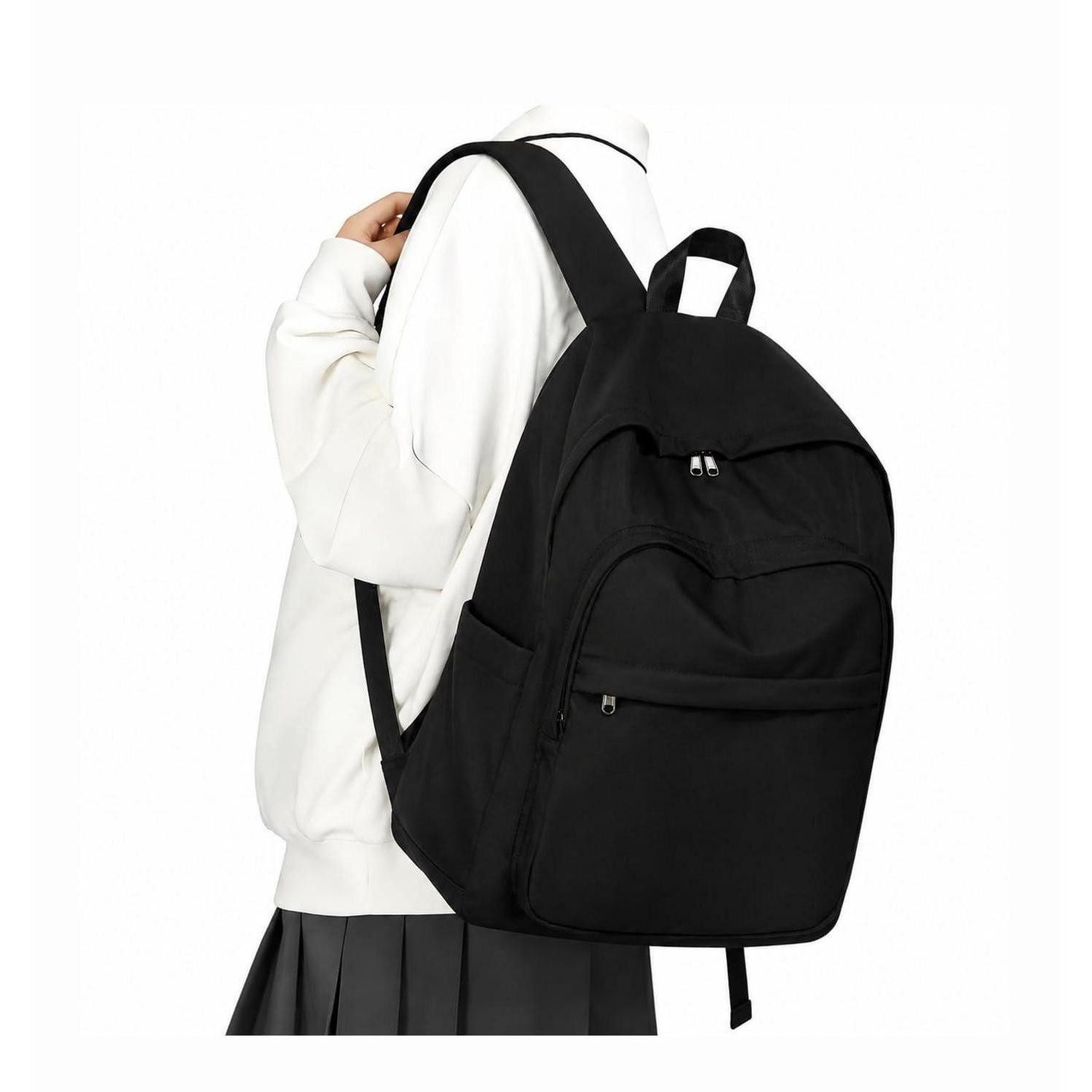 LuxusKollektion Schulrucksack Schulrucksack Teenager Damen Herren Lässig Schwarz