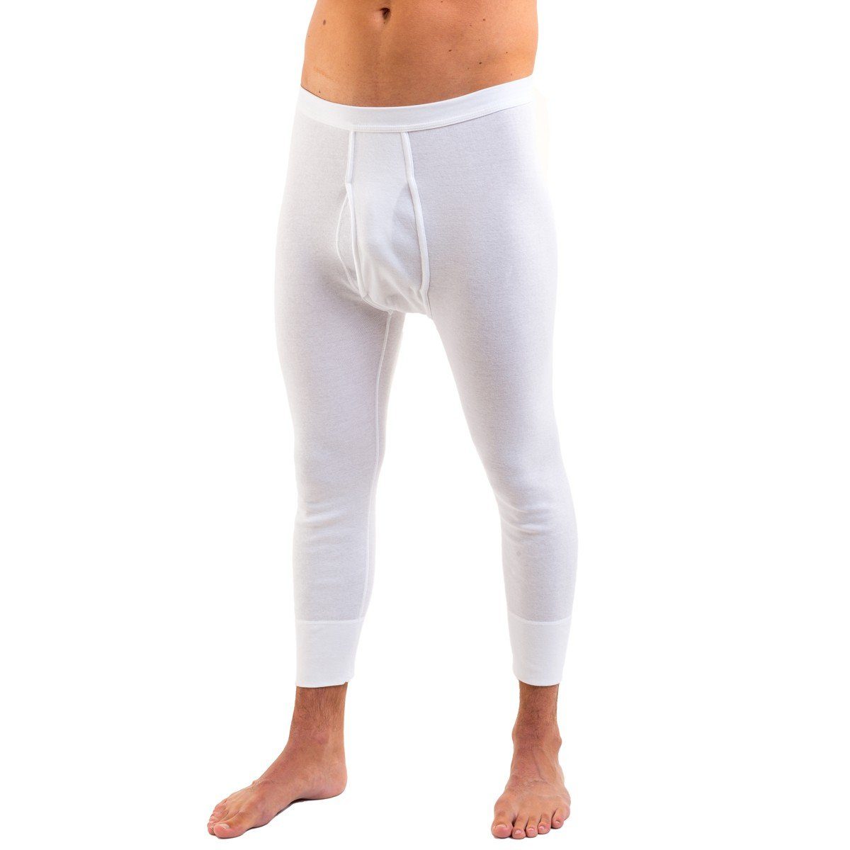 HERMKO Lange Unterhose 3440 mit Eingriff, Bio-Baumwolle, ¾ lang, wadenlang, Weichbund