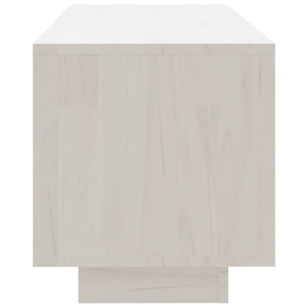 Weiß 110x30x33,5 Massivholz Kiefer TV-Schrank furnicato cm