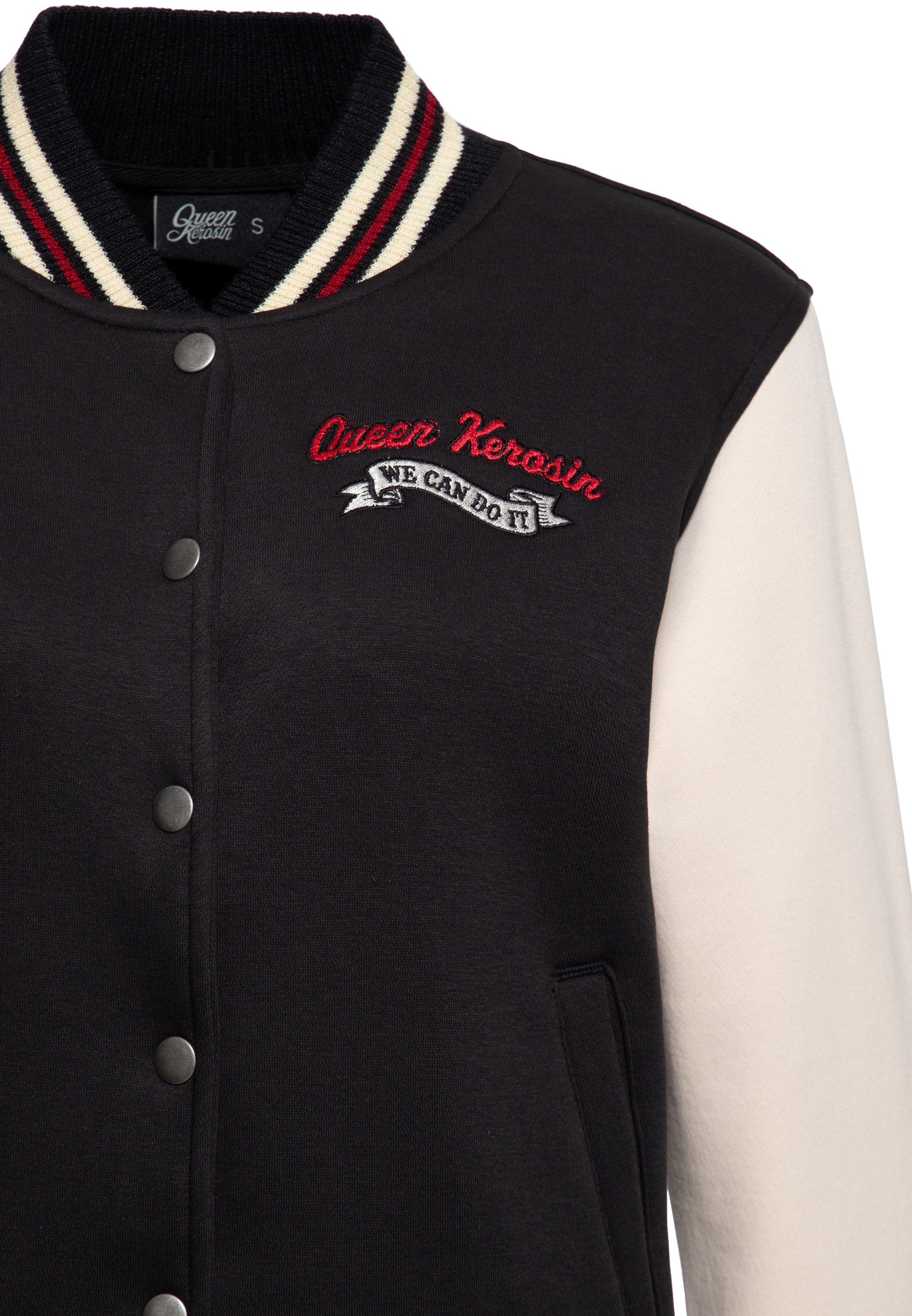 QueenKerosin Collegejacke We Can Do It (1-St) mit großer Rückenstickerei