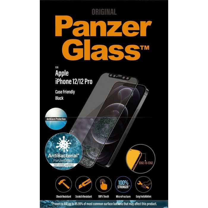 PanzerGlass Schutzglas E2E Case Friendly für Apple iPhone 12/12 Pro für Apple iPhone 12 Apple iPhone 12 Pro Displayschutzglas