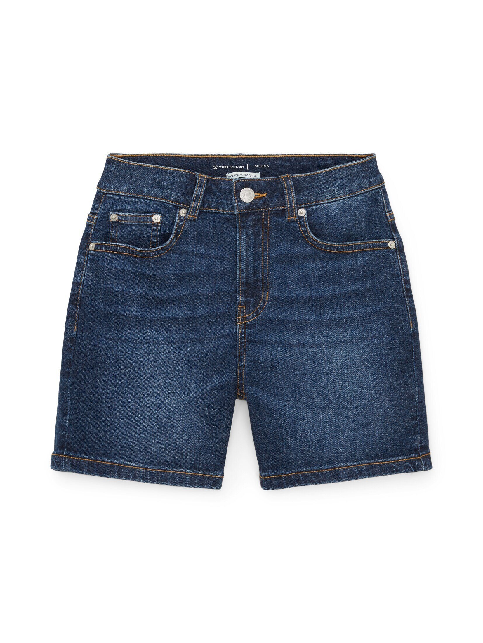 TOM TAILOR Jeansshorts Bermuda Jeansshorts Used Mid Stone Blue Denim