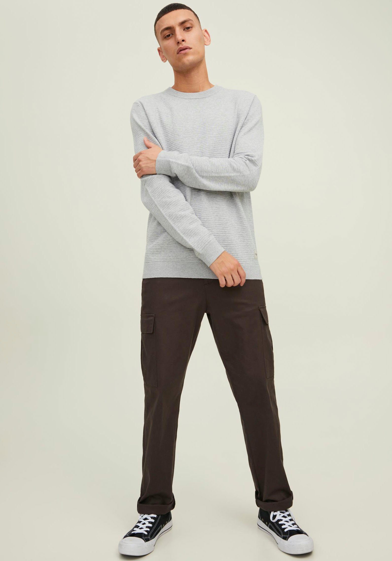 Jack & Jones cool grey NECK ROLL HILL Rundhalspullover KNIT