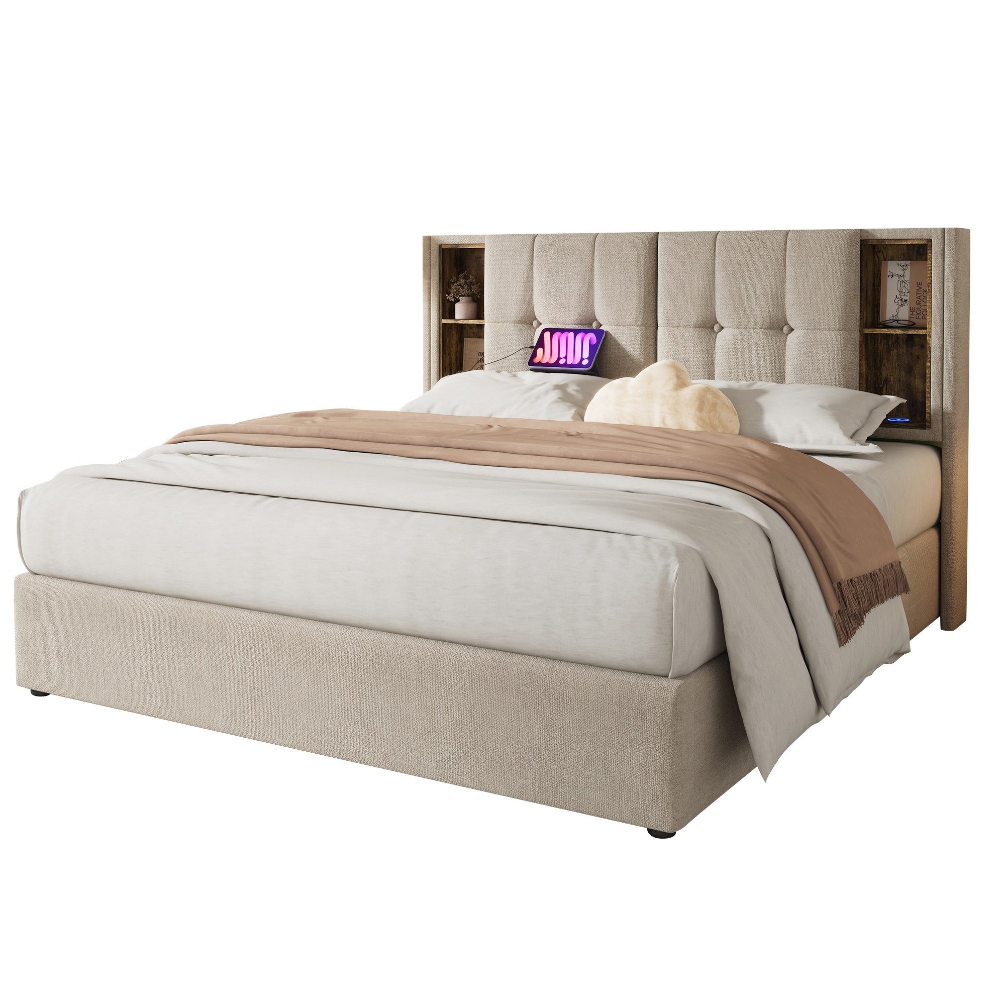HAUSS SPOLE Polsterbett 180x200cm mit Kabellosem günstig online kaufen