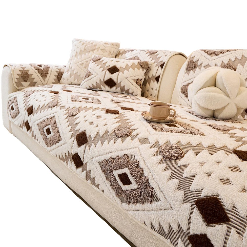 Agger Sofaschoner Weicher Plüsch Sofa Überzug & Sofabezug, Waschbarer Couch, Überzug für Hunde, Rutschfester Haustier Sofa Überwurf, Sofaläufer
