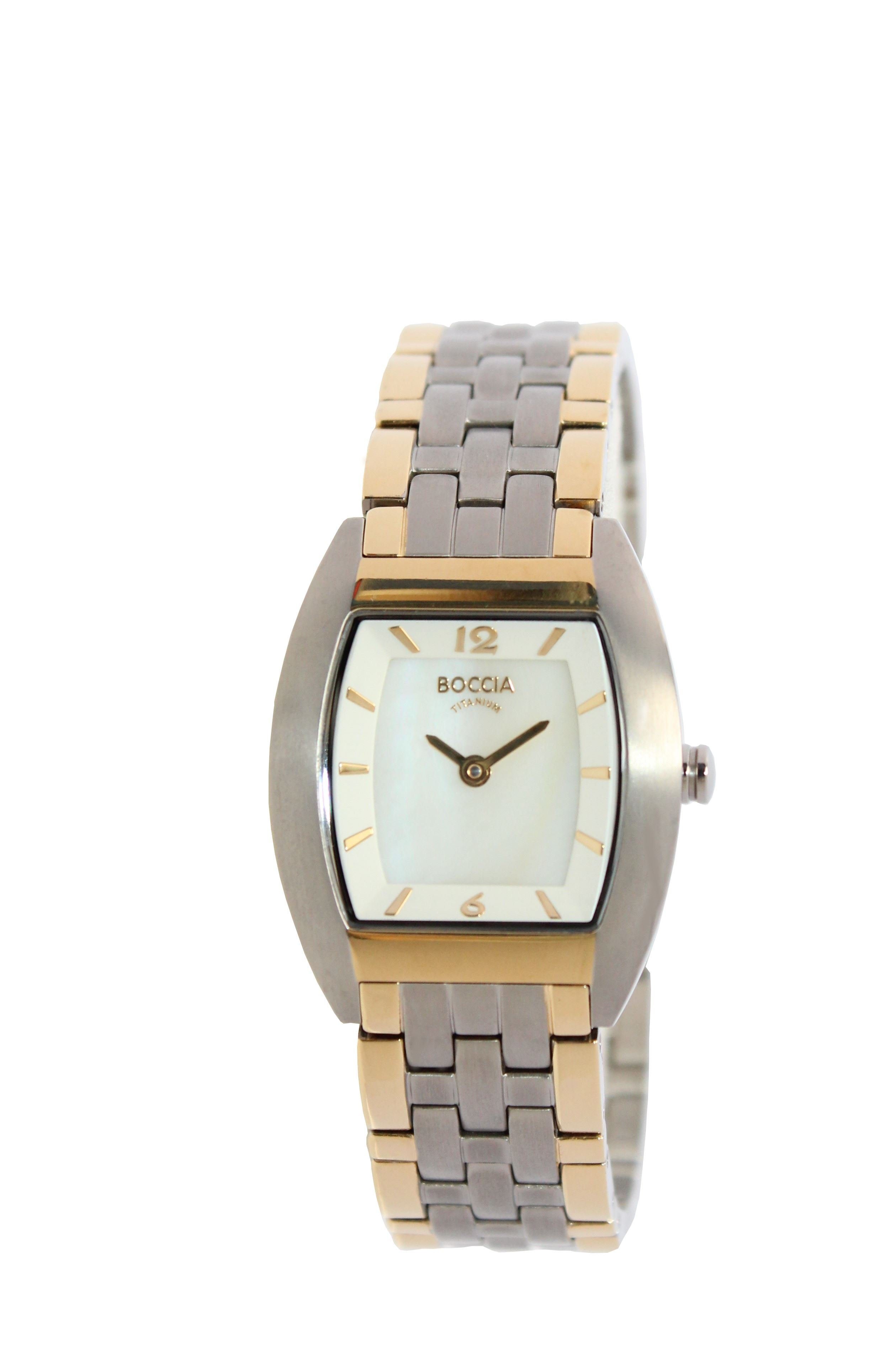 Boccia Quarzuhr Boccia Quarz Armbanduhr Titan 3195-02 3195-02, Titanarmband, schlicht, einfach, 2-farbig, 2-Zeiger