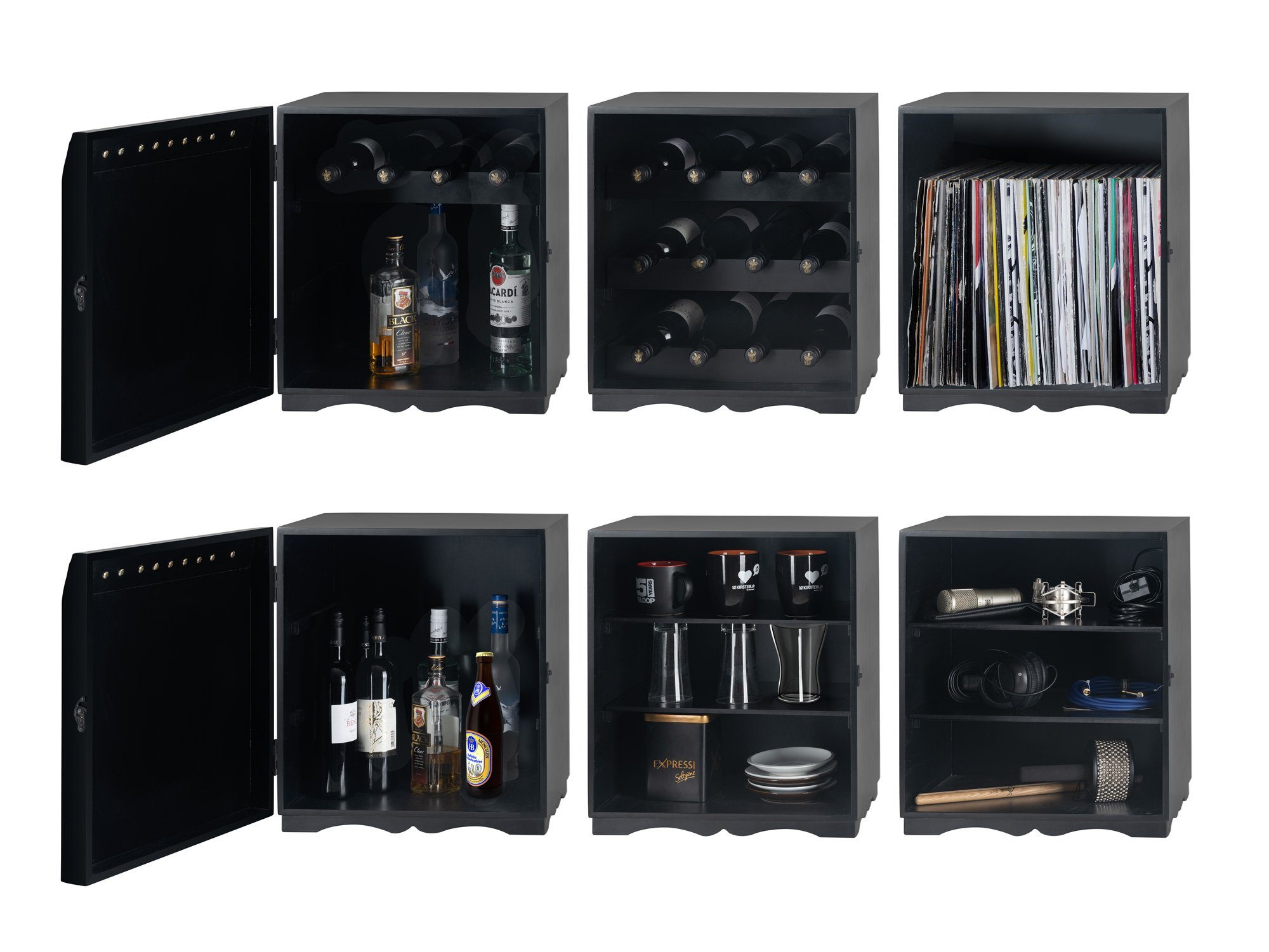 Stagecaptain Barschrank Musicbar - Wein- oder Spirituosenregal in Gitarrenverstärker-Optik (MB-4652, 1-St., Musiker-Möbelstück) kann auch als Stauraum für z. B. – Bild 3 von 5