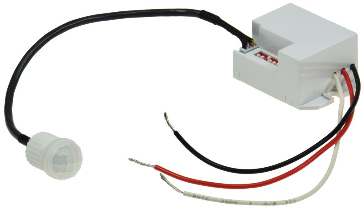 ChiliTec Bewegungsmelder Einbau Mini Micro 1-60W 12V= Bewegungsmelder LED Einbau 5A DC 56x34x25mm geeignet Sensor Weiß