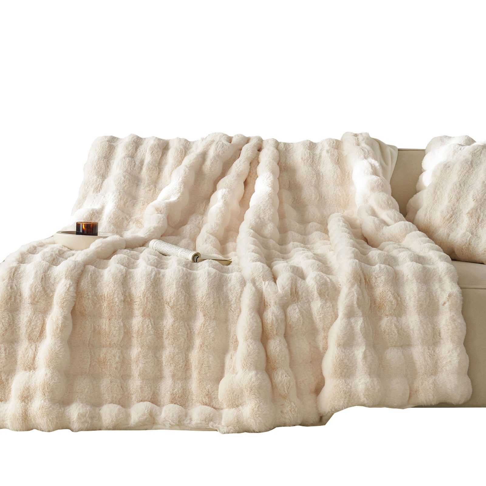 Wohndecke Kuscheldecke Kaninchen Plüsch Decke, KEAYOO, Kunstfell Warme Kusc günstig online kaufen