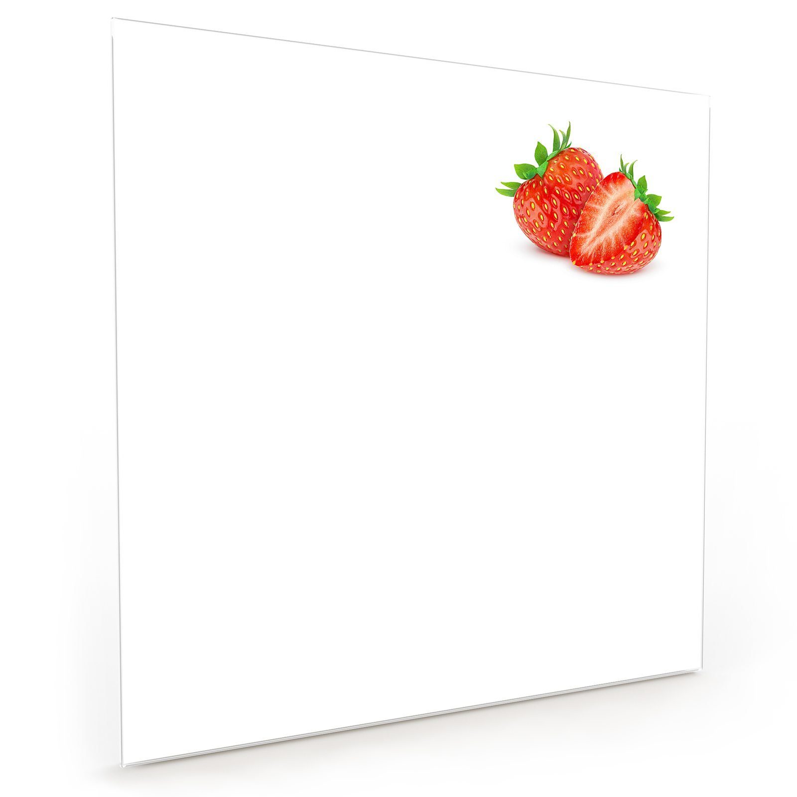 Motiv Spritzschutz Primedeco mit Zwei Küchenrückwand Erdbeeren Glas Küchenrückwand