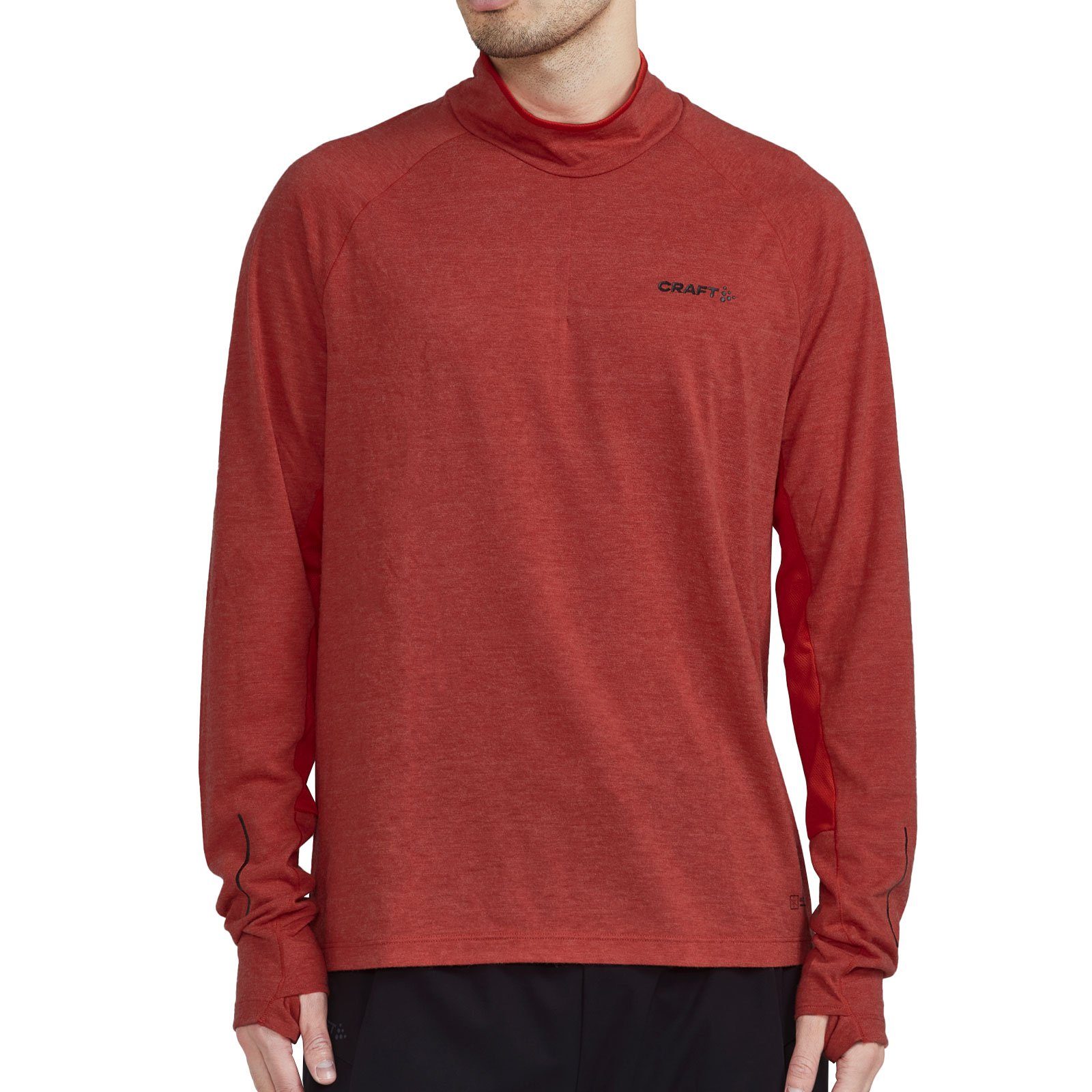 Craft Stehkragenpullover ADV Subz Wool LS Tee 2 M mit strategisch platzierten Mesh-Einsätzen