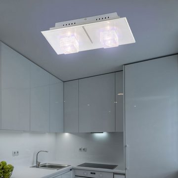 etc-shop LED Deckenleuchte, Leuchtmittel nicht inklusive, Farbwechsel, Deckenlampe Wohnzimmerleuchte Deko-LEDs Farbwechsel Fernbedienung 2xG4