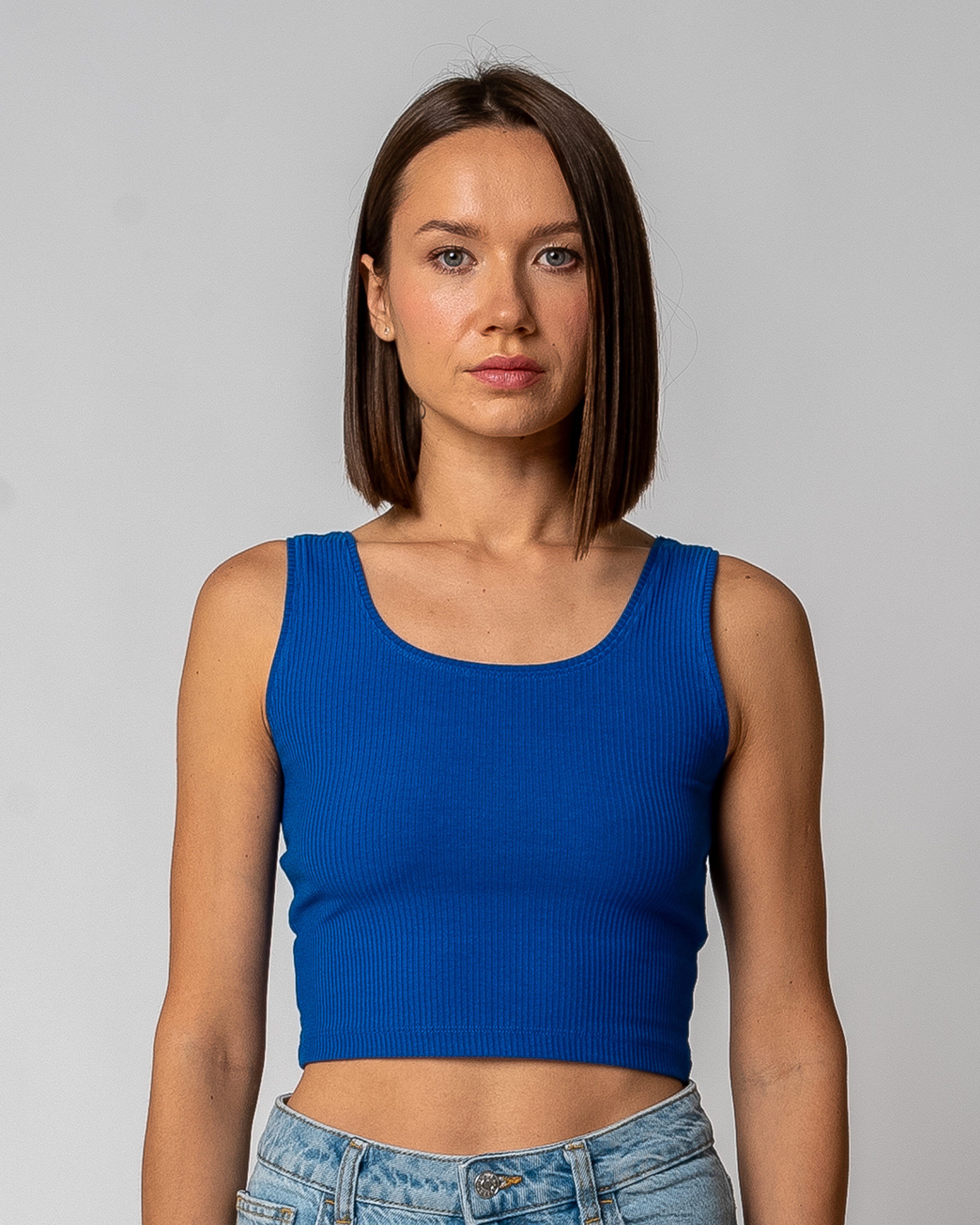 GORG Crop-Top Damen Geripptes Cropped Top aus Bio-Baumwolle & TENCEL Modal