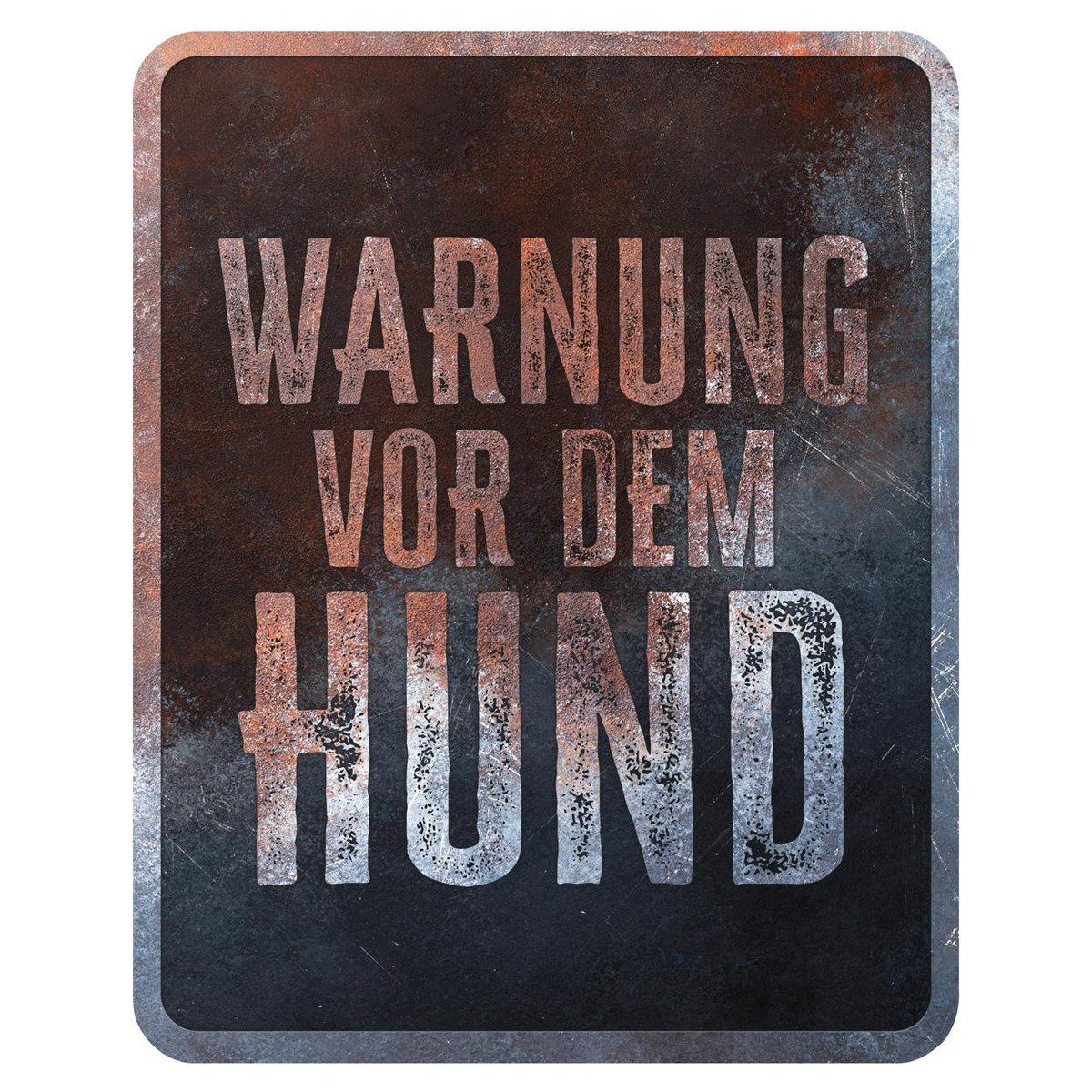 D&D Warnschild Warnschild Square "Warnung vor dem Hund" rostig