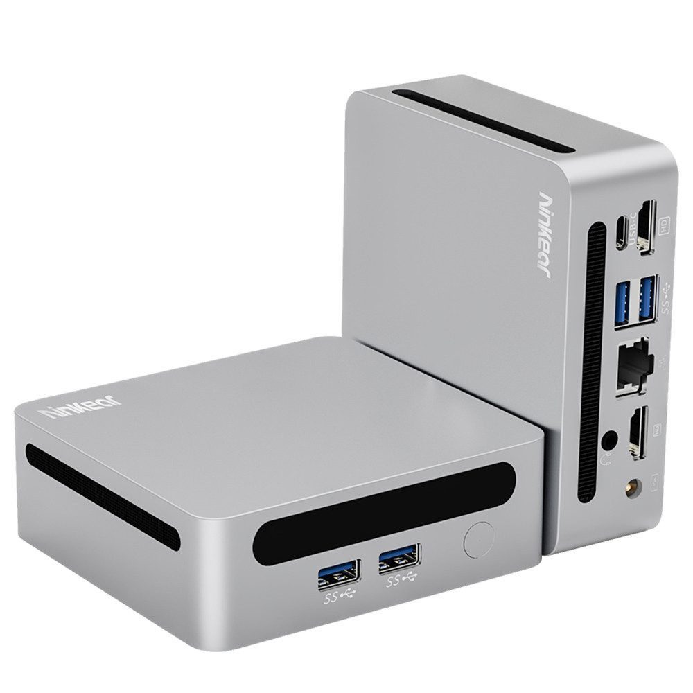 Ninkear N4 AMD Ryzen 5 4600H 6 Kerne, max. 4,0 GHz, 16 GB RAM, 512 GB SSD Mini-PC (AMD AMD Ryzen 5 4600H, 16 GB RAM, 512 GB SSD, Typ-C (8K) + 2*HDMI (4K) Dreifach-Display, WiFi 6 Bluetooth 5.2)