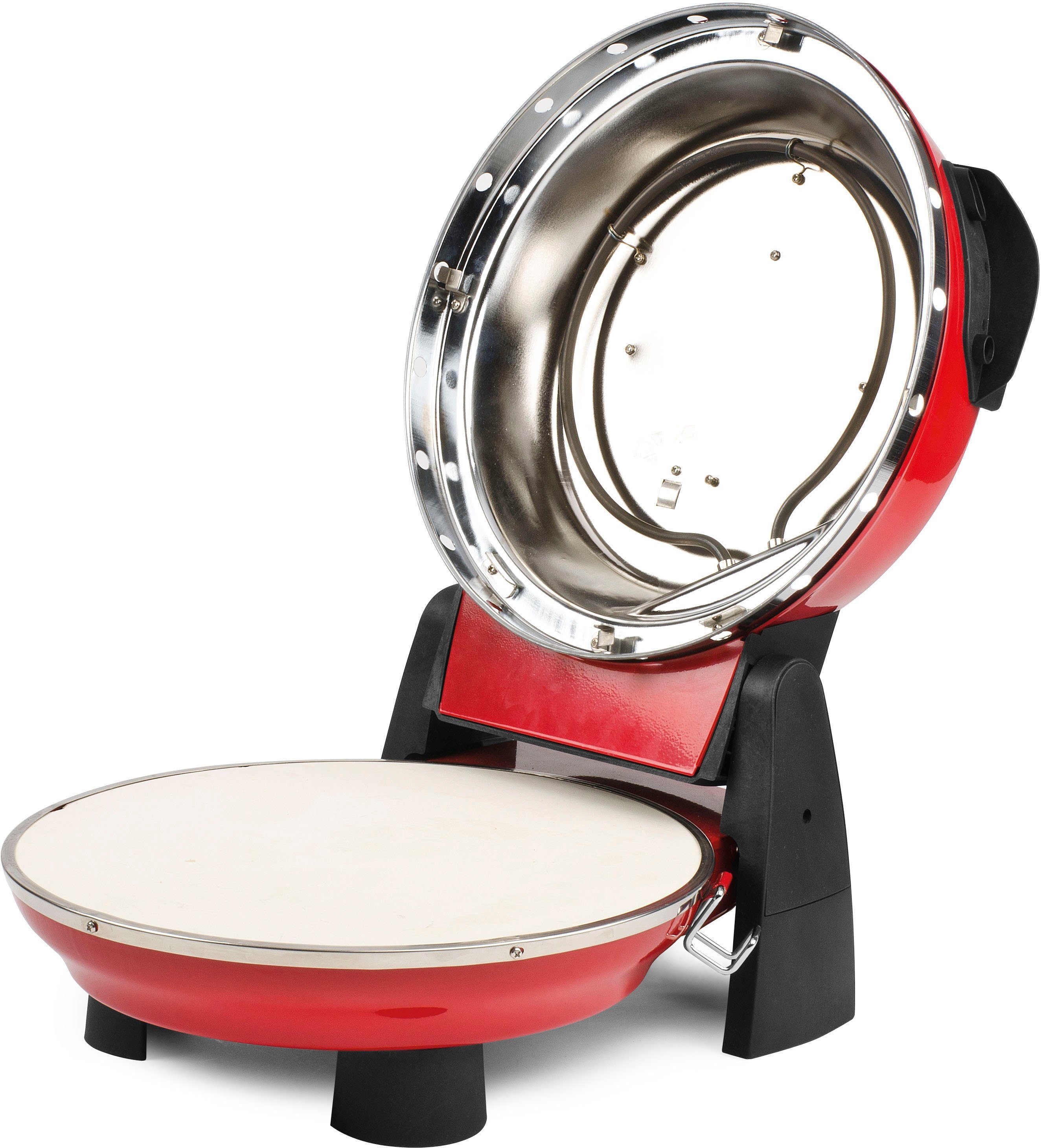 G3 Ferrari Pizzaofen Napoletana G1003202 rot inkl. 2-ten oberen Pizzastein, bis 400 °C für echte Steinofenpizza und für noch mehr Backvielfalt