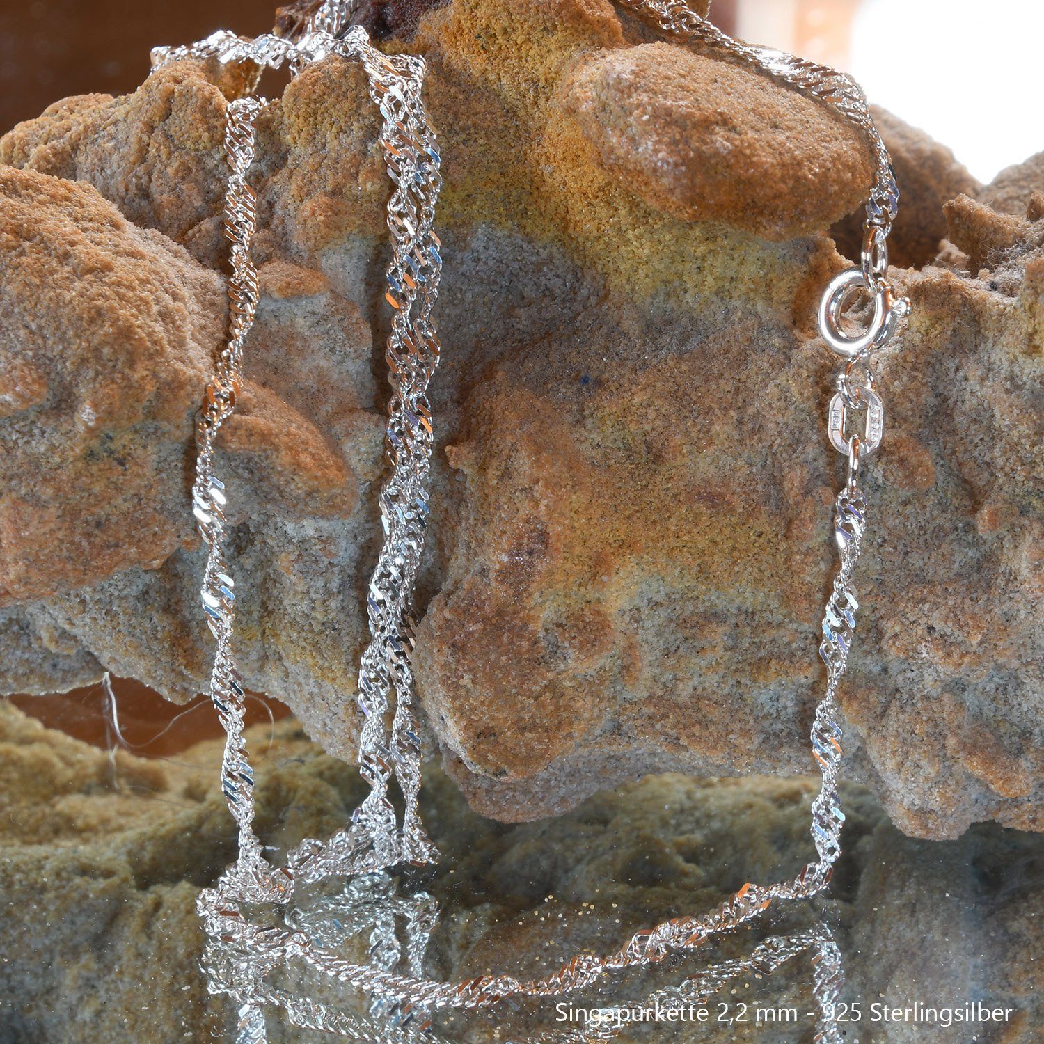 HOPLO Silberkette Silberkette Singapurkette Länge 45cm günstig online kaufen