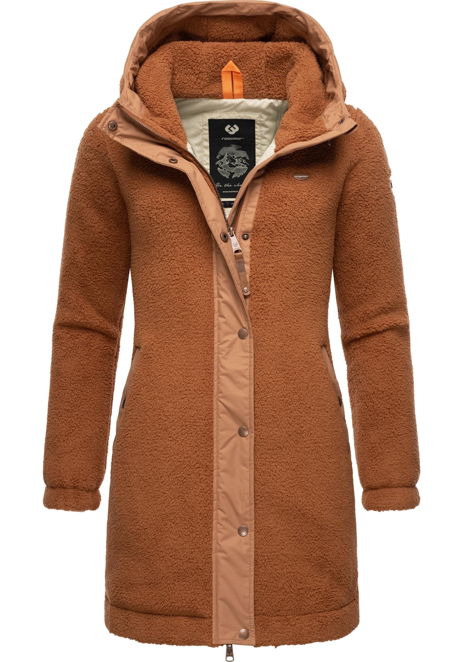 Ragwear Outdoorjacke Cousy flauschige Übergangsjacke mit Teddyfell und Kapuze