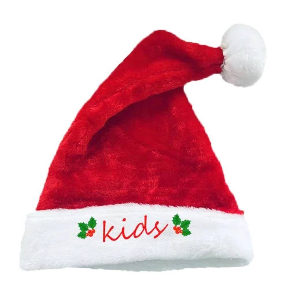 Blusmart Bommelmütze Plüsch verdickte Weihnachts mützen für erwachsene Kinder (Rot Nikolausmütze, 1-St., Winter weihnachts mützen) für Weihnachten Neujahr geschenk