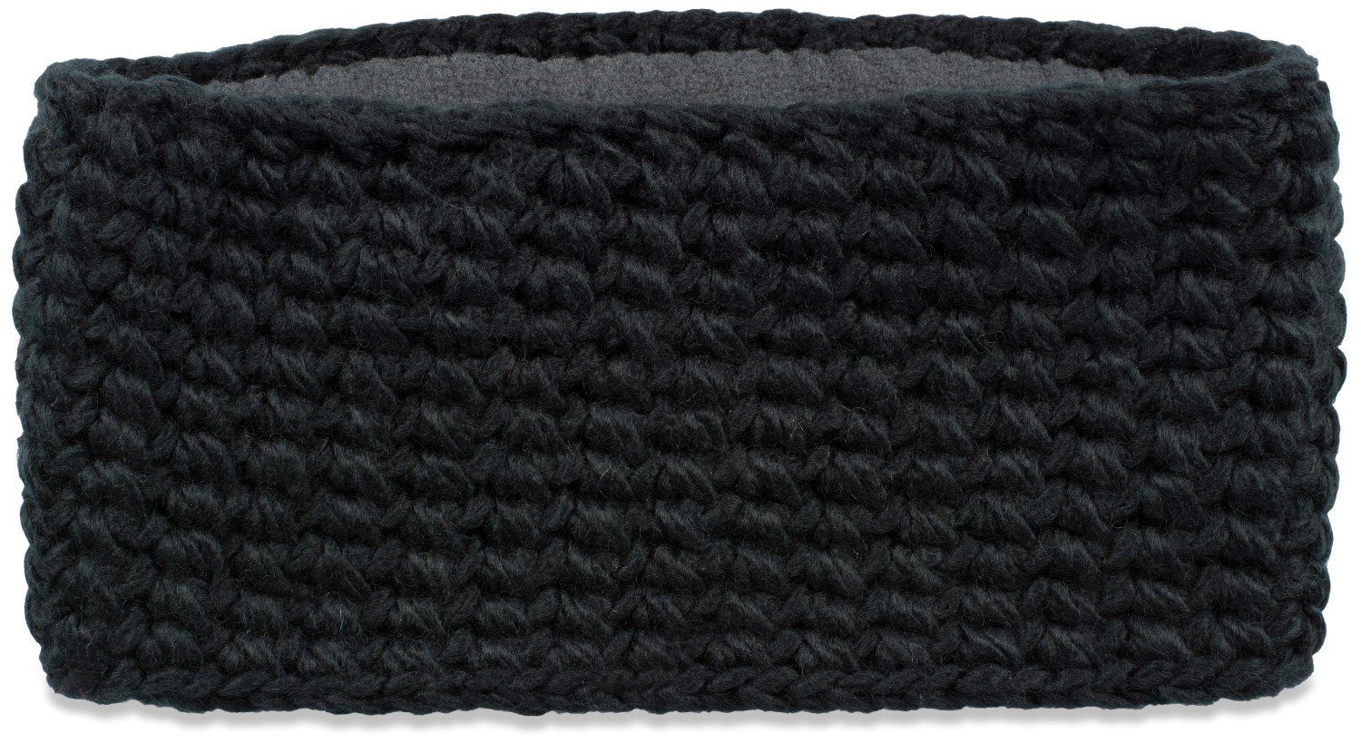 styleBREAKER Stirnband (1-St) Breites Grob Gehäkeltes Stirnband Einfarbig Schwarz