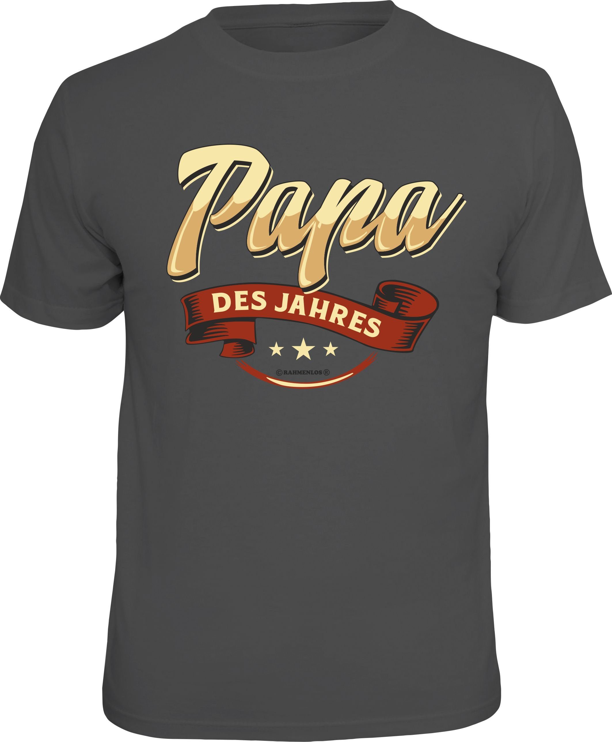 Rahmenlos T-Shirt als Geschenk zum Vatertag - Papa des Jahres | T-Shirts