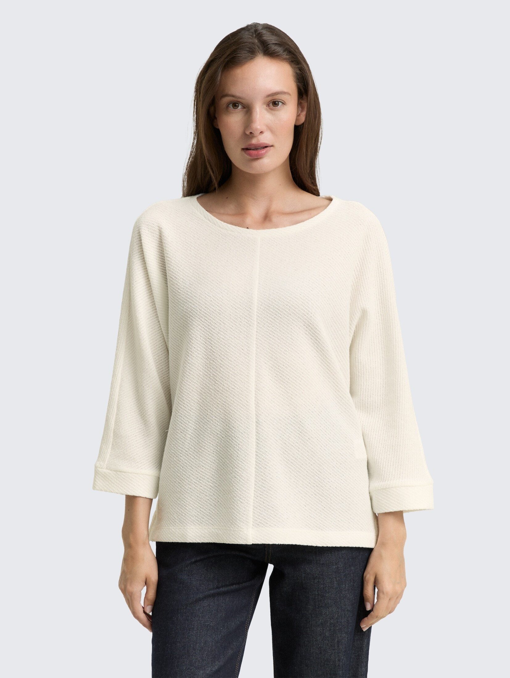 TOM TAILOR 3/4-Arm-Shirt T-Shirt Loose Fit Langarmshirt mit Fledermausärmel günstig online kaufen