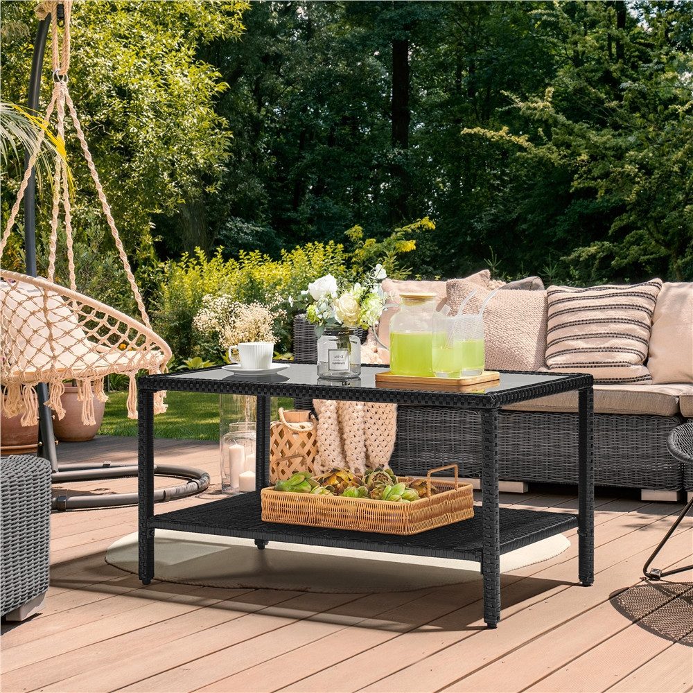 Yaheetech Gartentisch, Balkontisch mit Ablage & günstig online kaufen