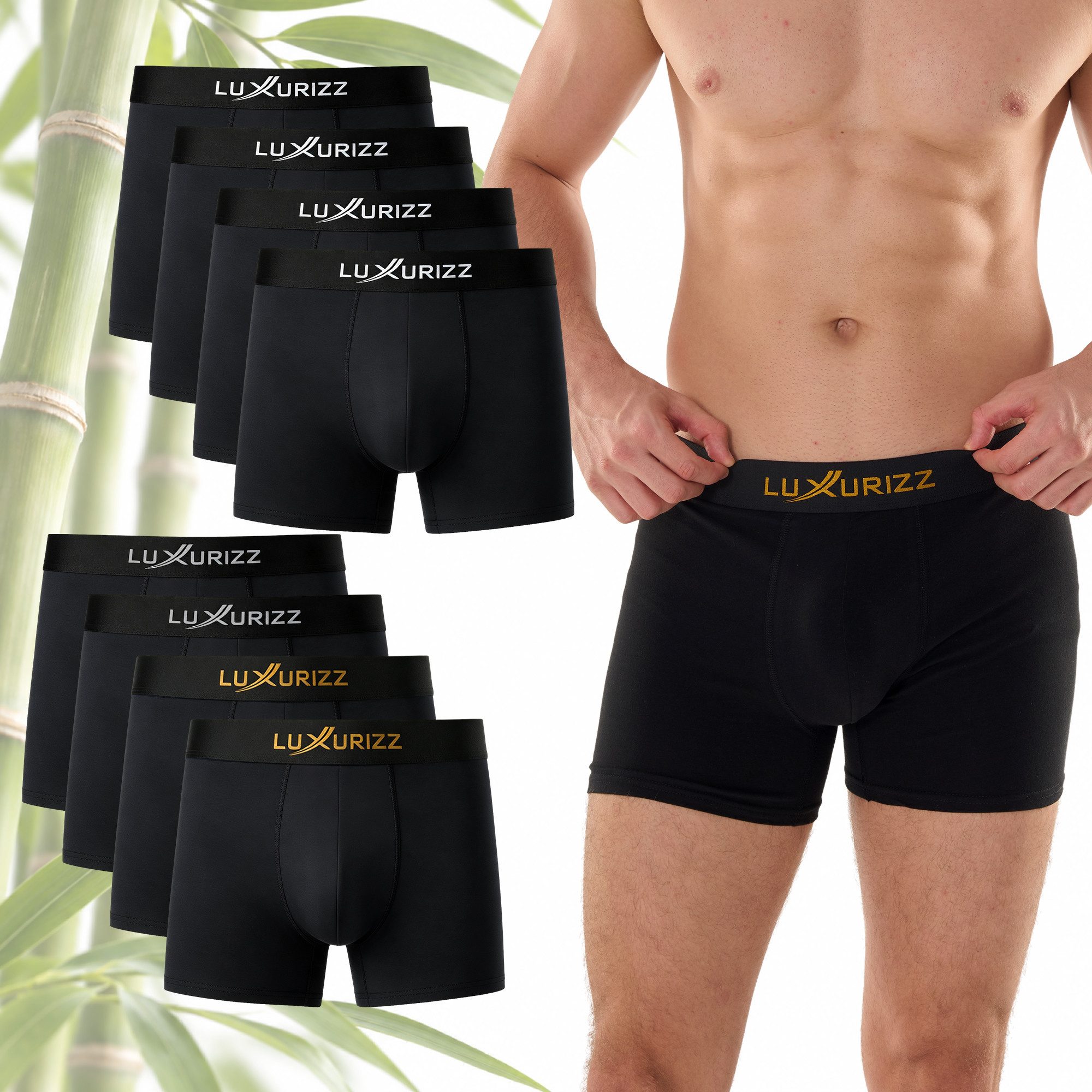 Luxurizz Boxershorts Luxurizz Boxershorts Herren Bambus-Viskose Packung 8-St. kühlend