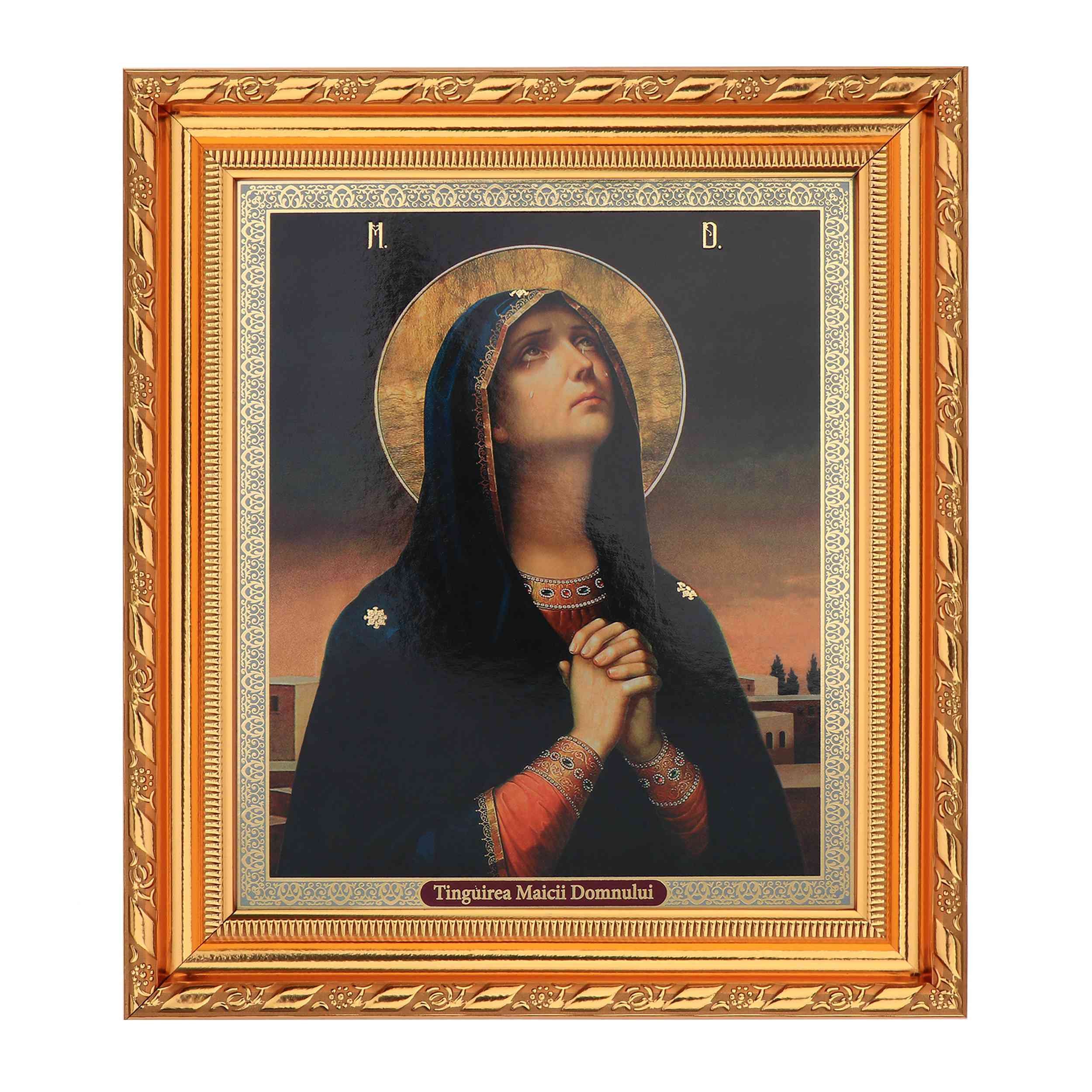 NKlaus Bild Deva Maria Ikone im Rahmen mit Glas 21x18cm Tingurea Maicii Domnului 1, Religion