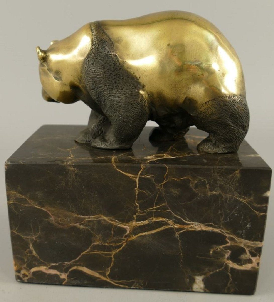 - 7 Bronzefigur cm 15 H. - Panda Schreibtisch Deko Dekofigur x - Dekofigur x Gold Schwarz / Bronze Casa Bär 13 Padrino Accessoires Skulptur