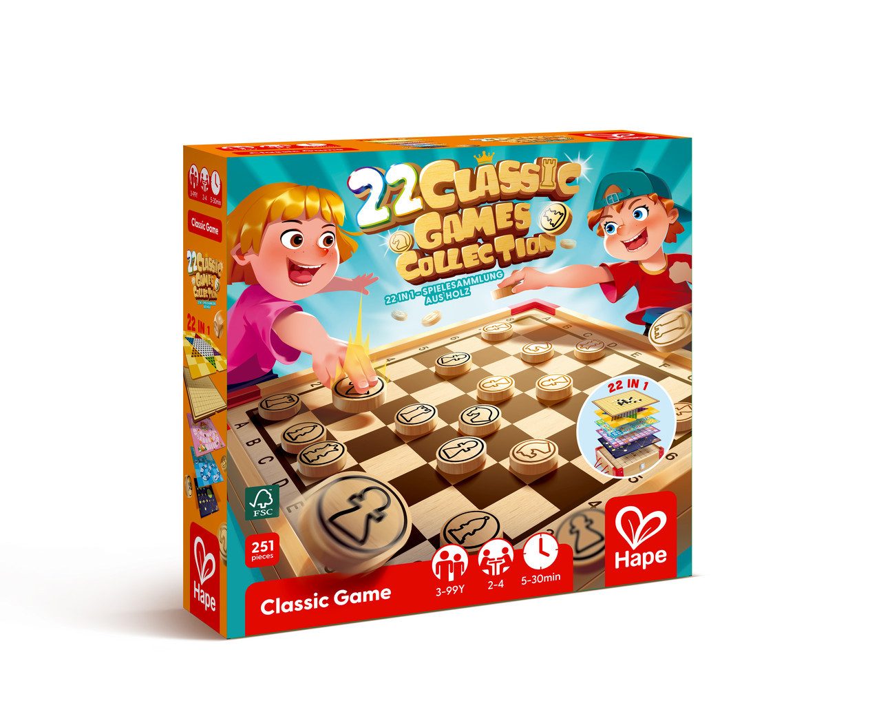 Hape Spiel 22-in-1 Spielesammlung aus Holz