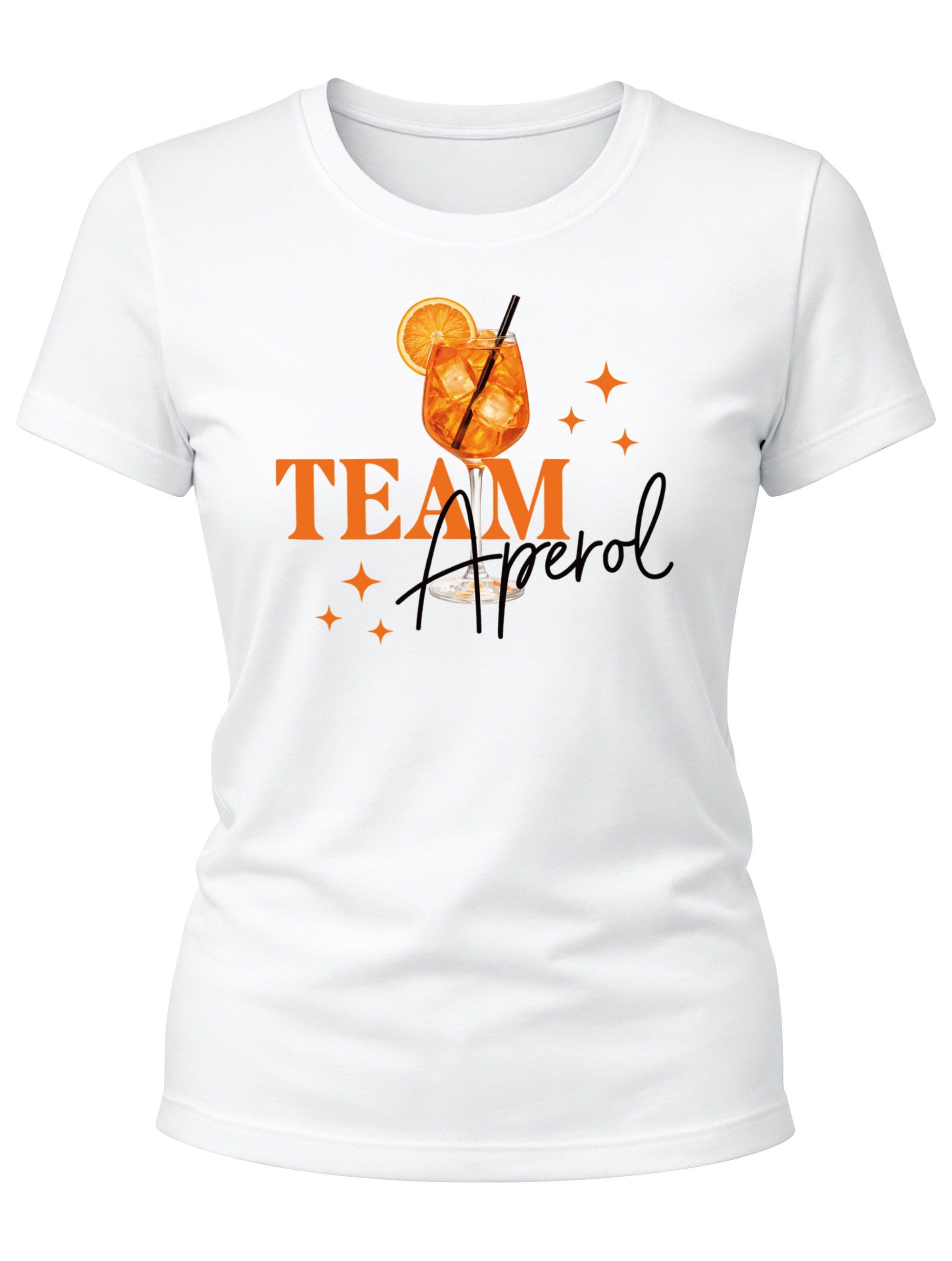 MoonWorks Print-Shirt Damen T-Shirt Spruch - Team Spritz - Kostümidee Mädelsabend JGA mit Print – Bild 3 von 5