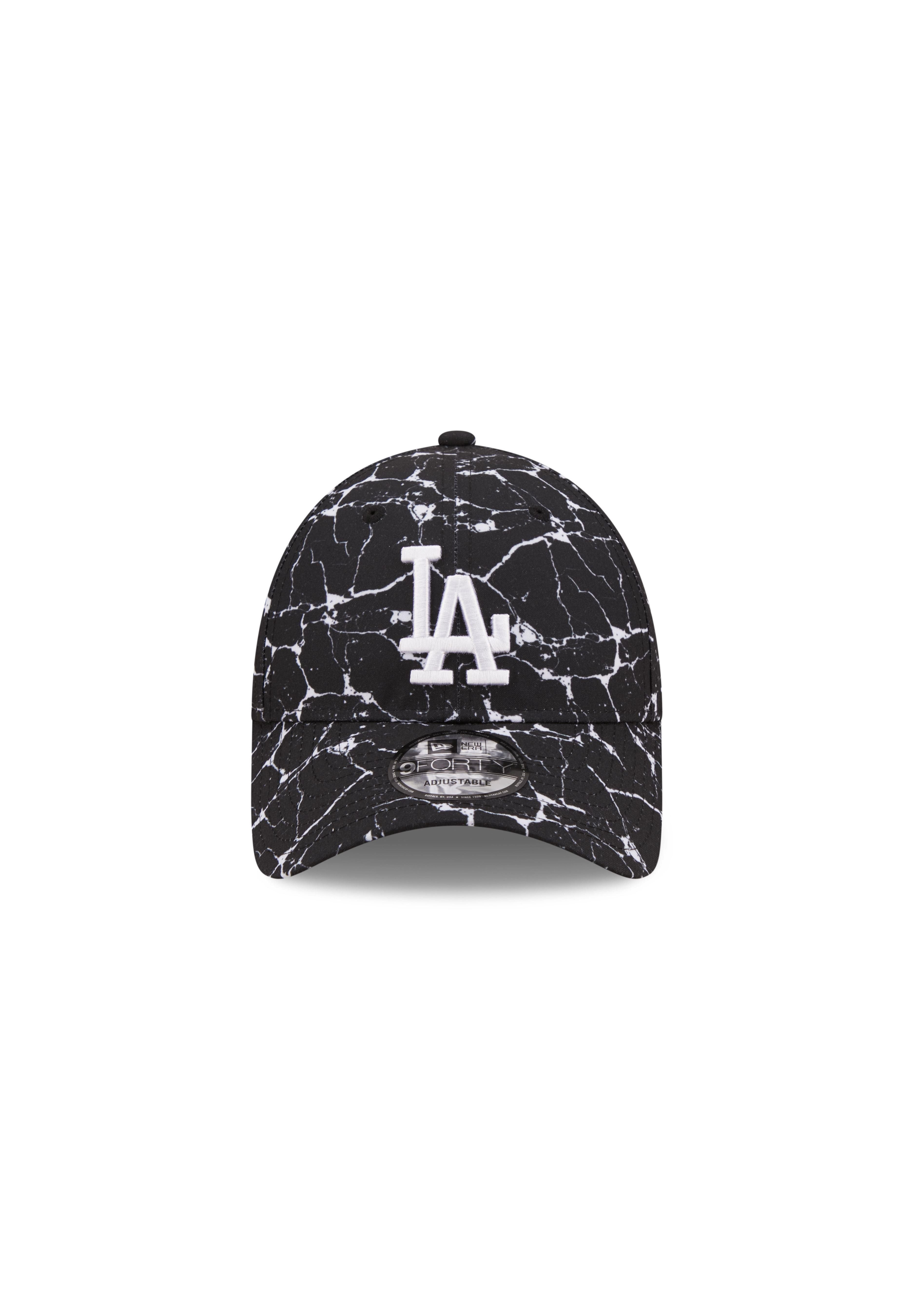 New Era Baseball Cap Los Angeles Dodgers MLB Marble Schwarz Verstellbare 9Forty Cap New Era (1-St)