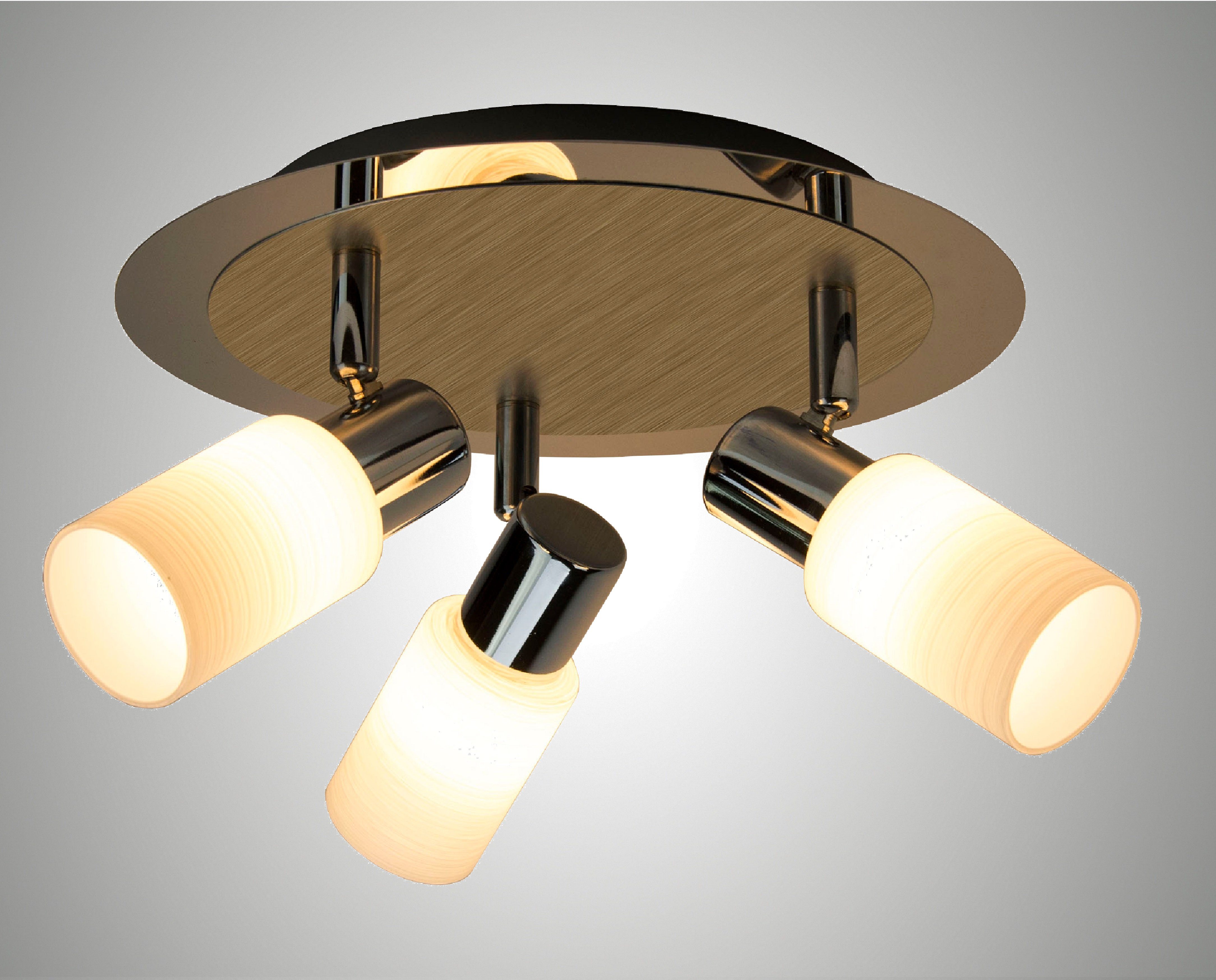 TRANGO LED Deckenleuchte, 3-flammig 2007-38R LED Deckenlampe in Rondell Chr günstig online kaufen